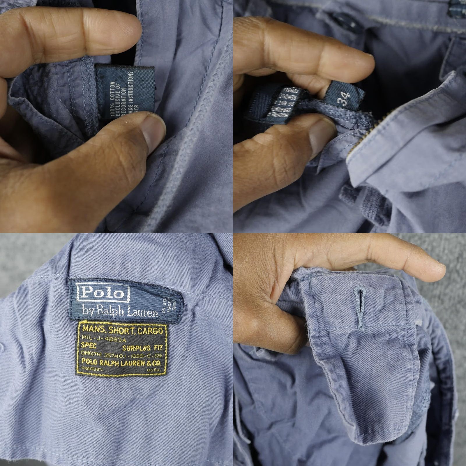 Polo Ralph Lauren Vtg Polo Ralph Lauren Cargo Shorts Mens 34 Blue Surplus Fit Utility Paratrooper Size US 34 / EU 50 - 8 Thumbnail
