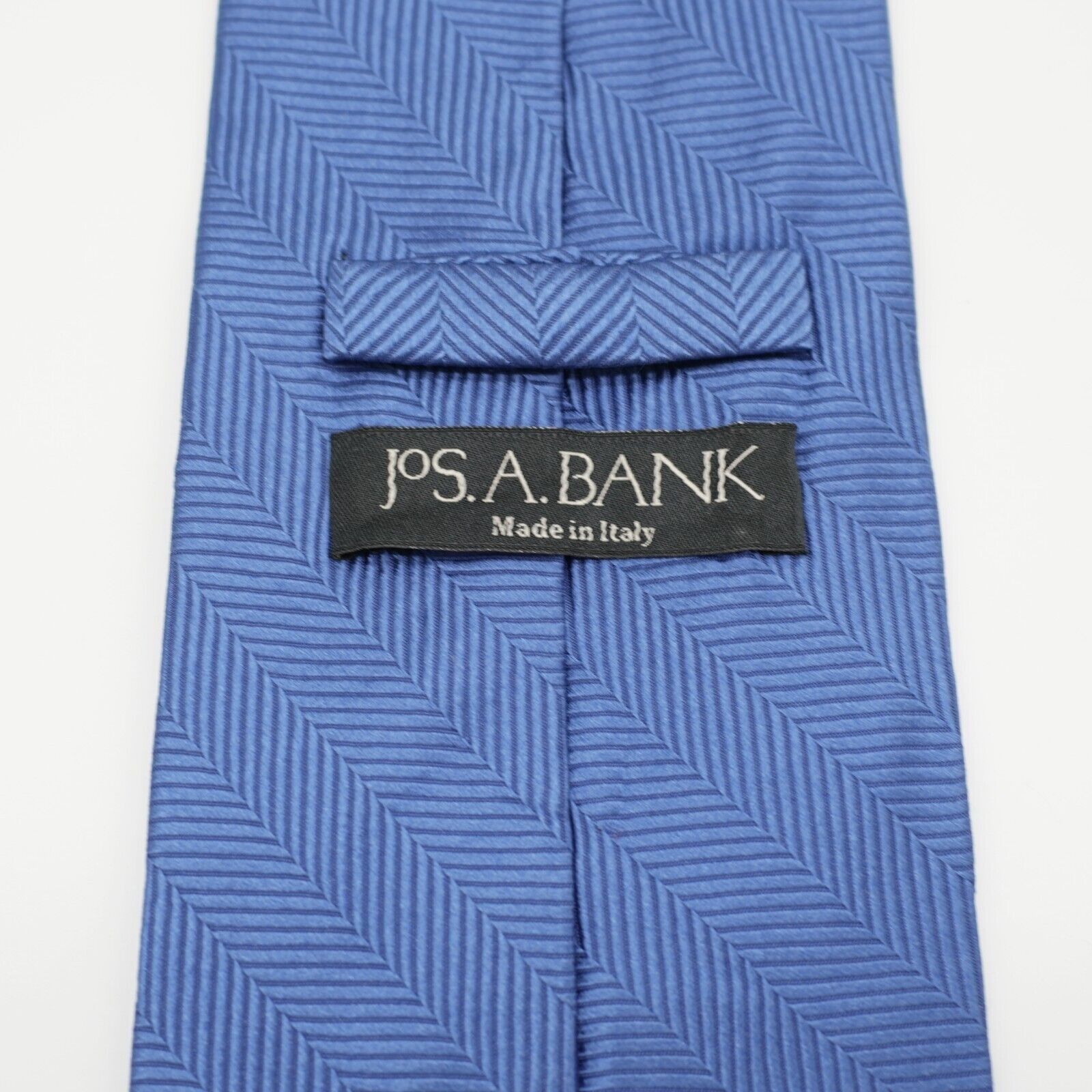 Jos. A. Bank Jos A Bank Herringbone Woven Blue Wide Silk Tie Italy Size ONE SIZE - 3 Thumbnail