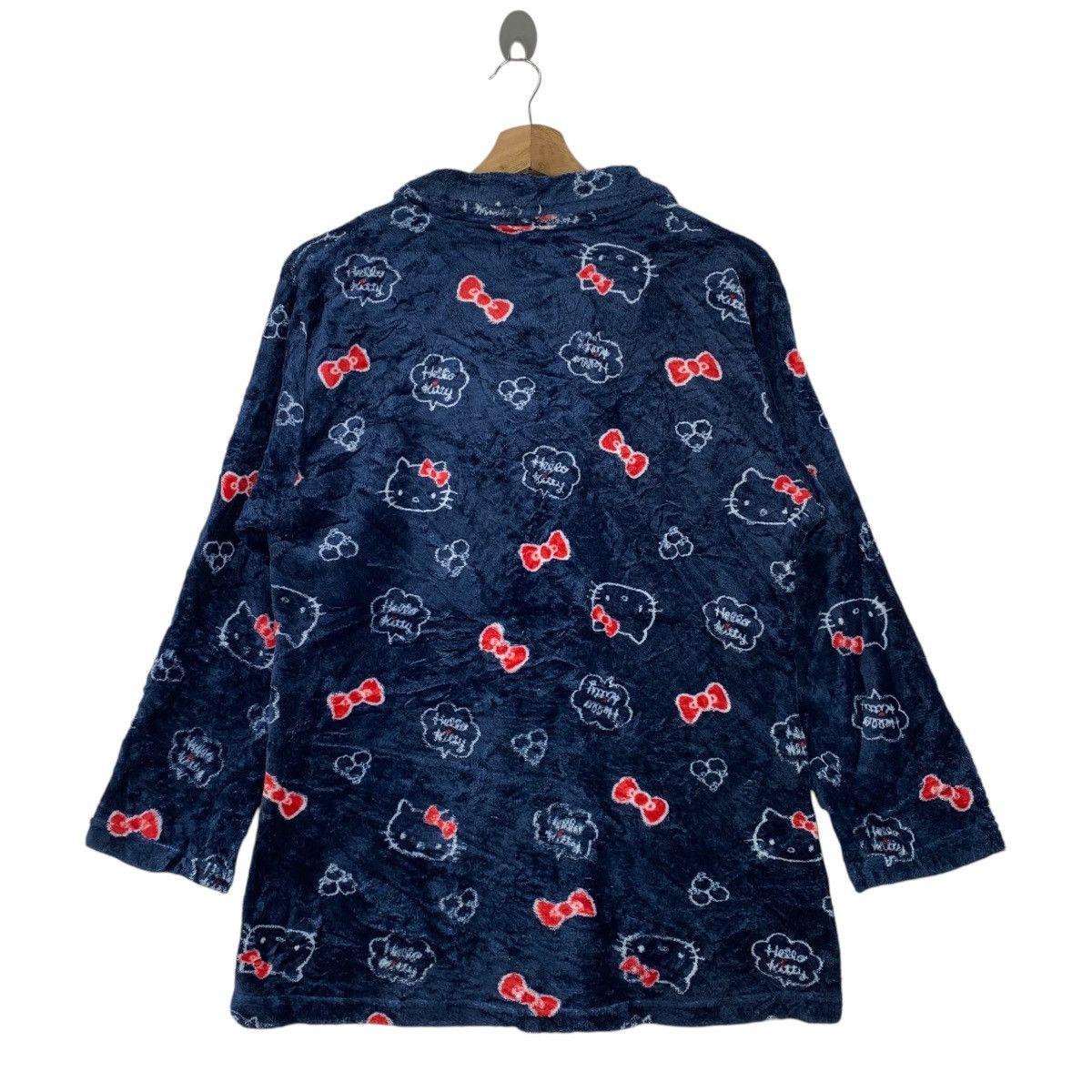 Japanese Brand HELLO KITTY Japanese Cartoon Fullprint Fleece Sleep T-Shirt Size S / US 4 / IT 40 - 2 Thumbnail