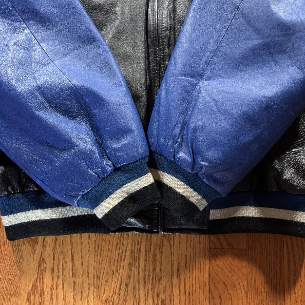 Mirage Vintage 90s New York Giants Leather Bomber Jacket Mirage NFL Size US L / EU 52-54 / 3 - 4 Thumbnail