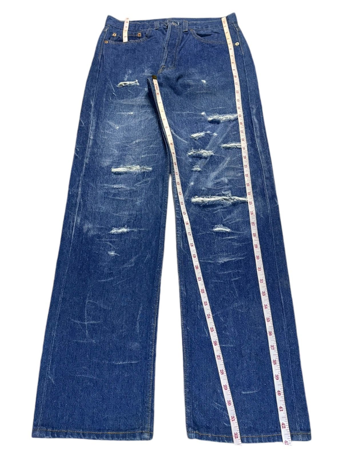 Levi's Vintage 90s Levis 501 Distressed Ripped Faded Loose Jeans Size US 30 / EU 46 - 13 Thumbnail