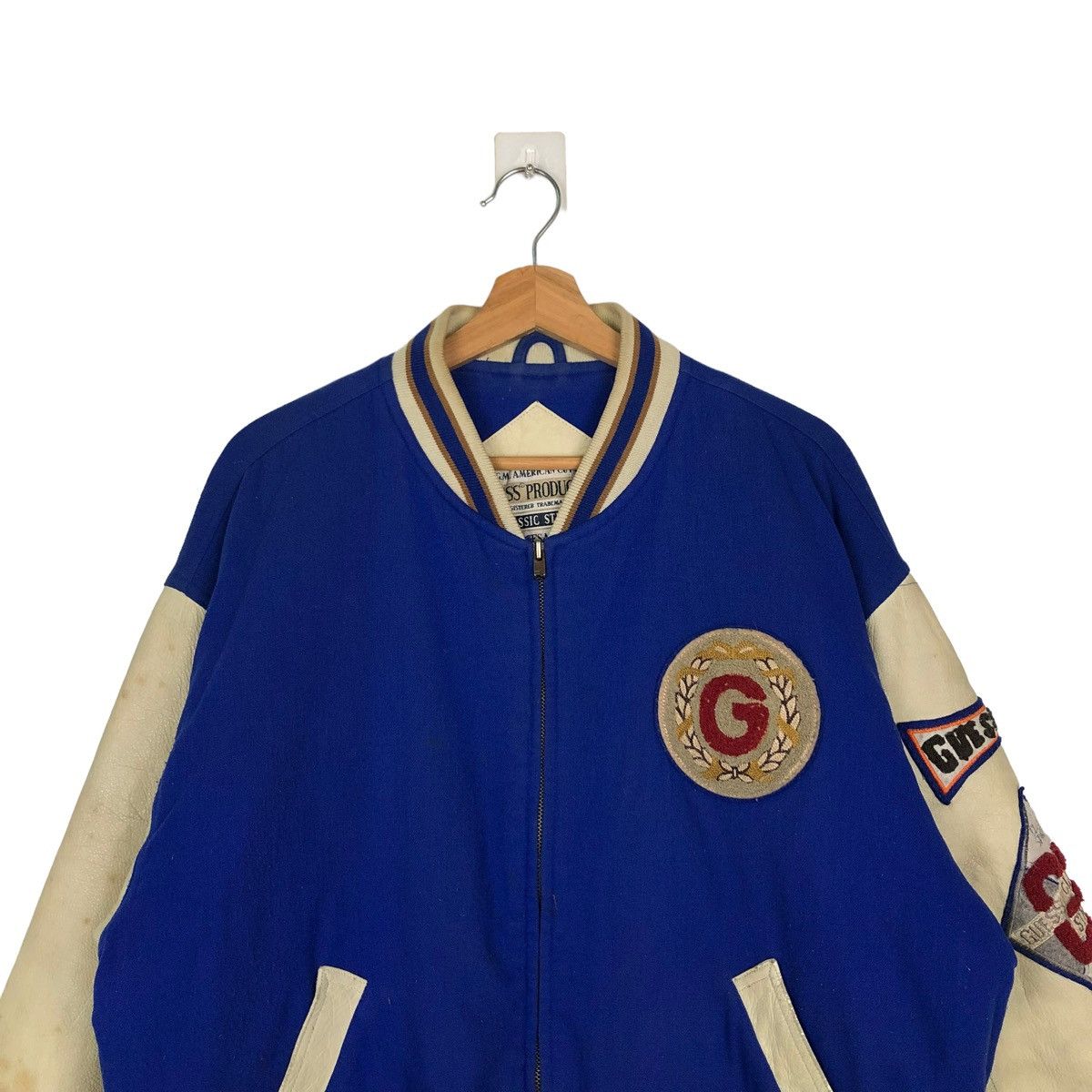 Guess 📌ACCEPT BINDING OFFER📌VINTAGE GUESS LEATHER VARSITY JACKET Size US L / EU 52-54 / 3 - 3 Thumbnail