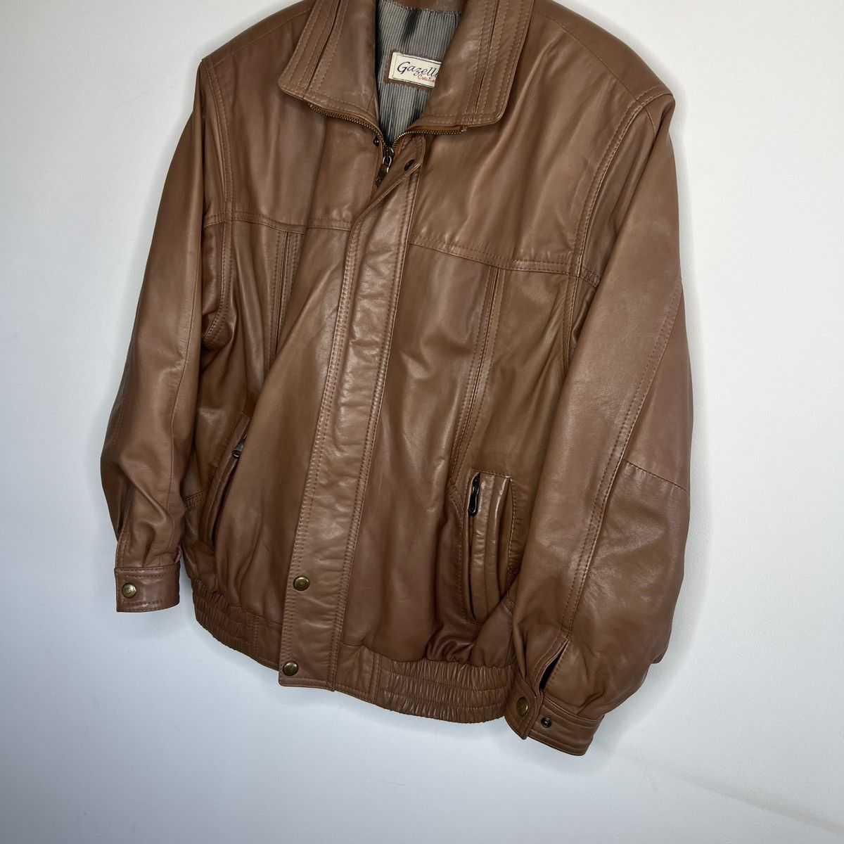 Leather × Vintage Vintage Brown Leather Motor Biker Jacket Trucker Genuine Size US M / EU 48-50 / 2 - 2 Thumbnail