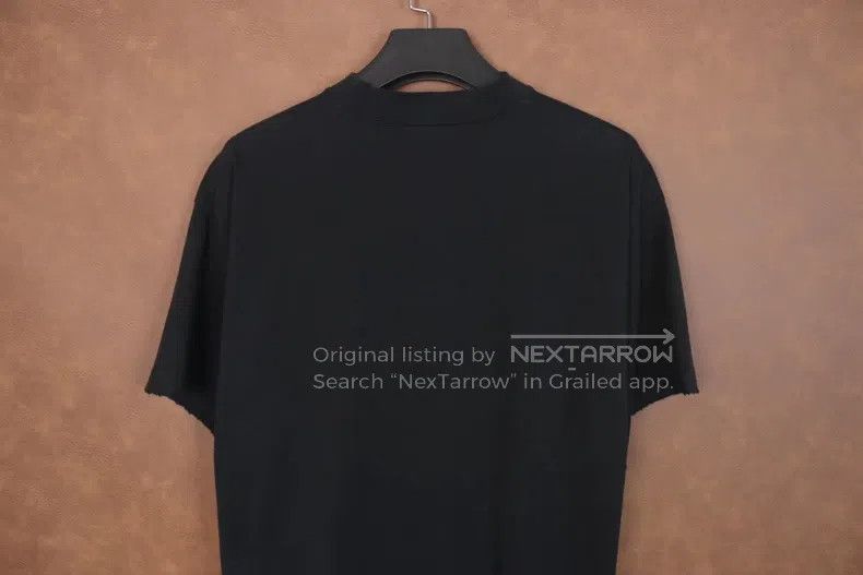 Balenciaga Balenciaga Black Distressed Hem Double Ring Short Sleeve T Size US S / EU 44-46 / 1 - 4 Thumbnail