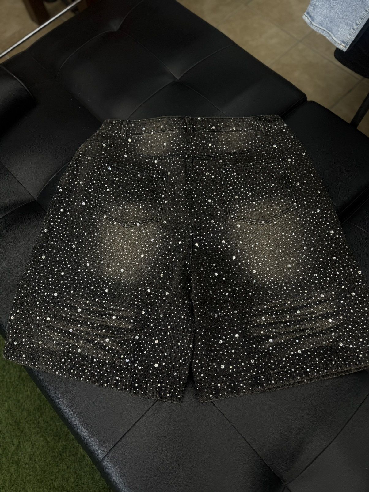 Vale Valley Rhinestone Crystal Shorts Denim Black Size 34 Size US 34 / EU 50 - 5 Thumbnail
