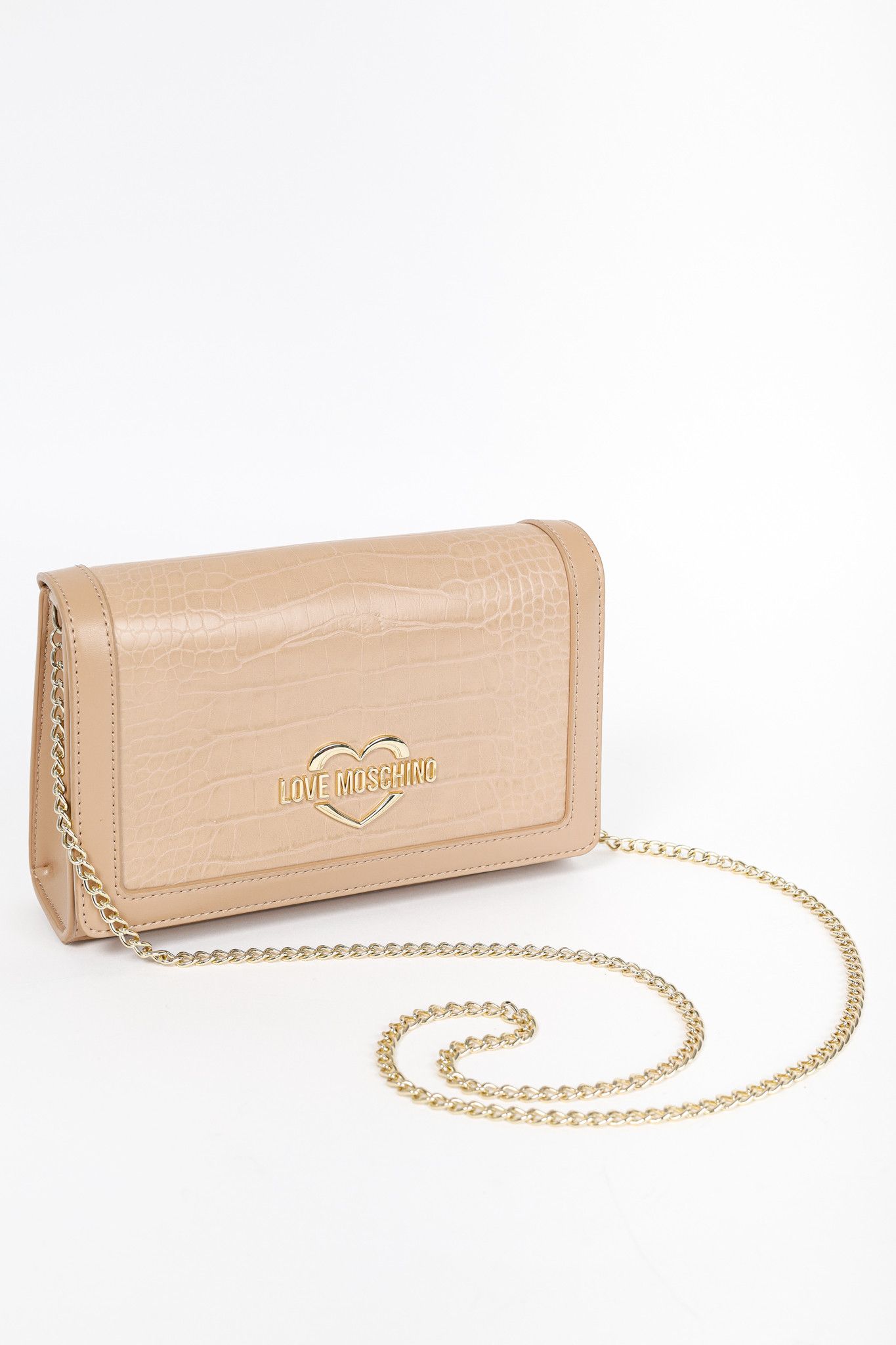 Love Moschino Love Moschino Crocodile-Embossed Vegan Leather Flap Bag Size ONE SIZE - 6 Thumbnail