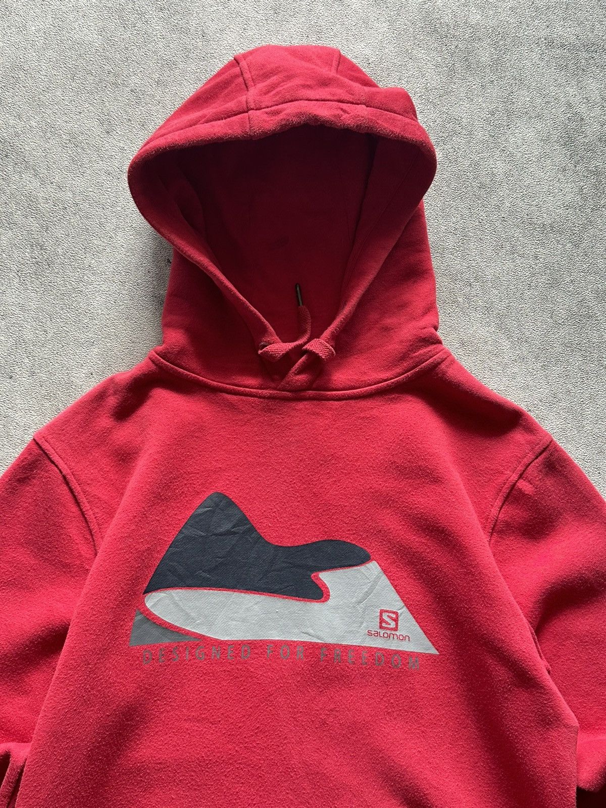 Salomon 2000s Salomon Red Boxy Hoodie Size US S / EU 44-46 / 1 - 2 Thumbnail
