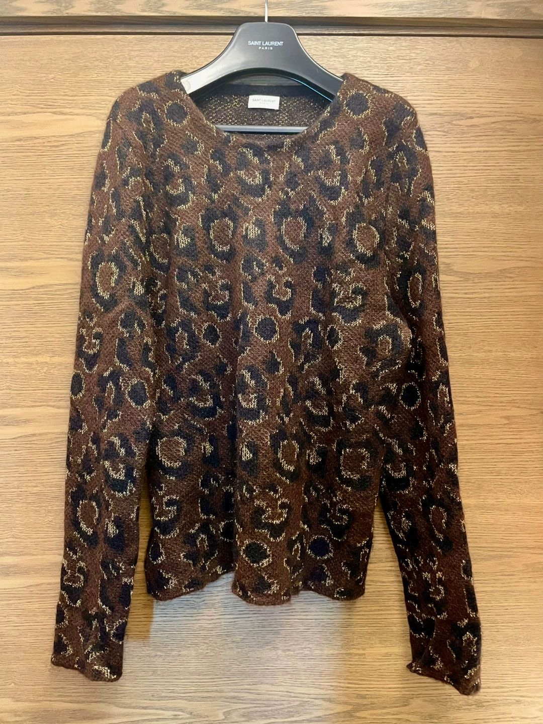 Saint Laurent Paris SLP 13AW Hedi Mohair Sweater Gold Leopard M Short Size US M / EU 48-50 / 2 - 1 Thumbnail