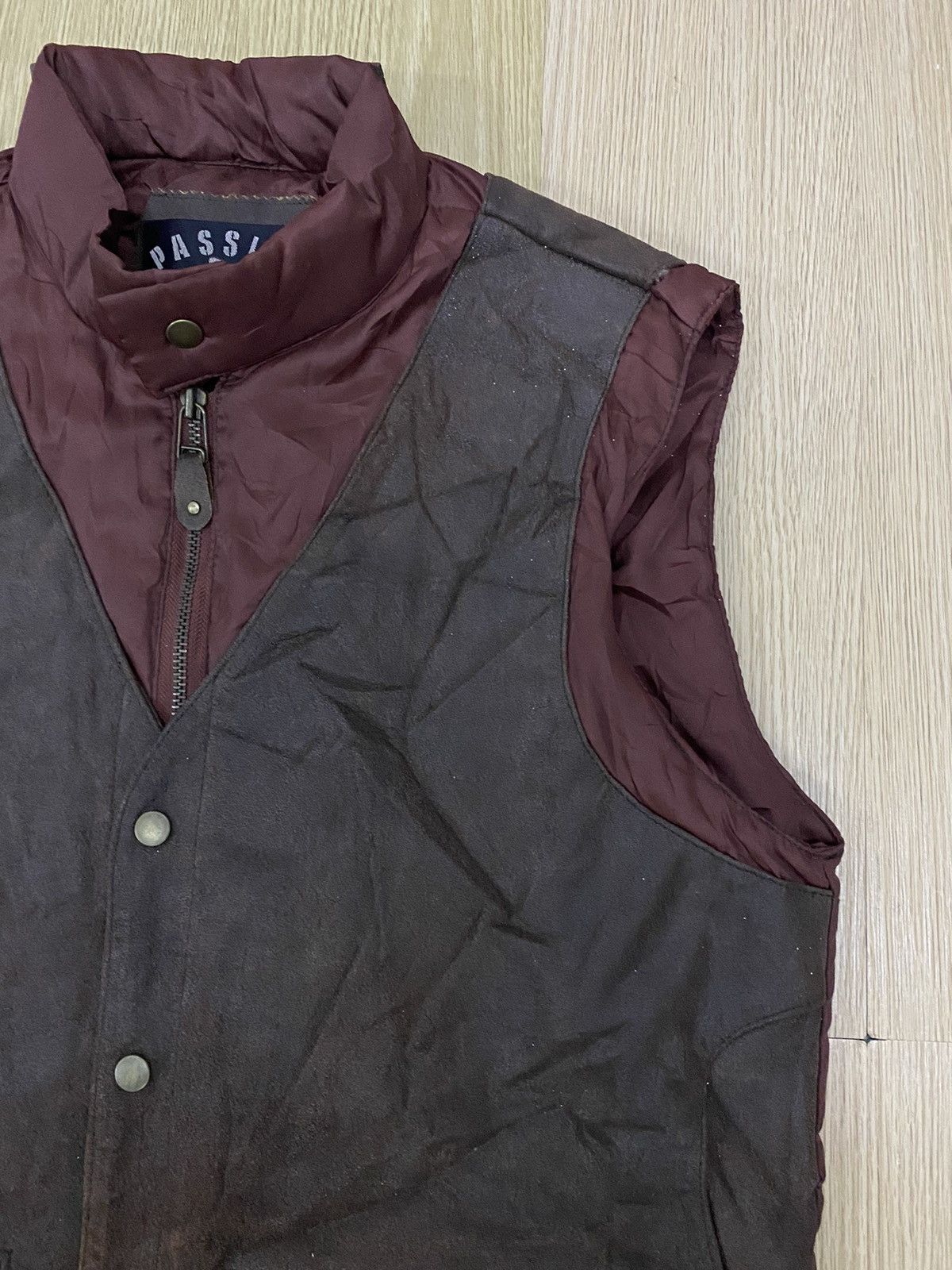 Japanese Brand × Vintage Passing brand hybrid leather vest jacket Size US M / EU 48-50 / 2 - 2 Thumbnail