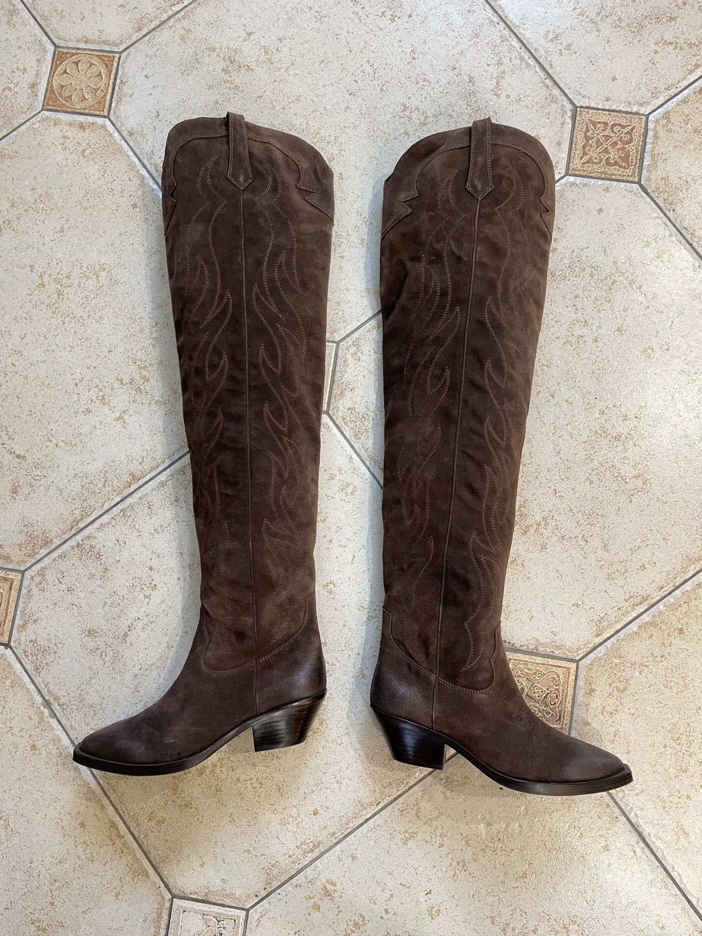 ASH ASH Western Flame Suede Over-the-Knee Boots 38 Size US 7.5 / IT 37.5 - 1 Thumbnail