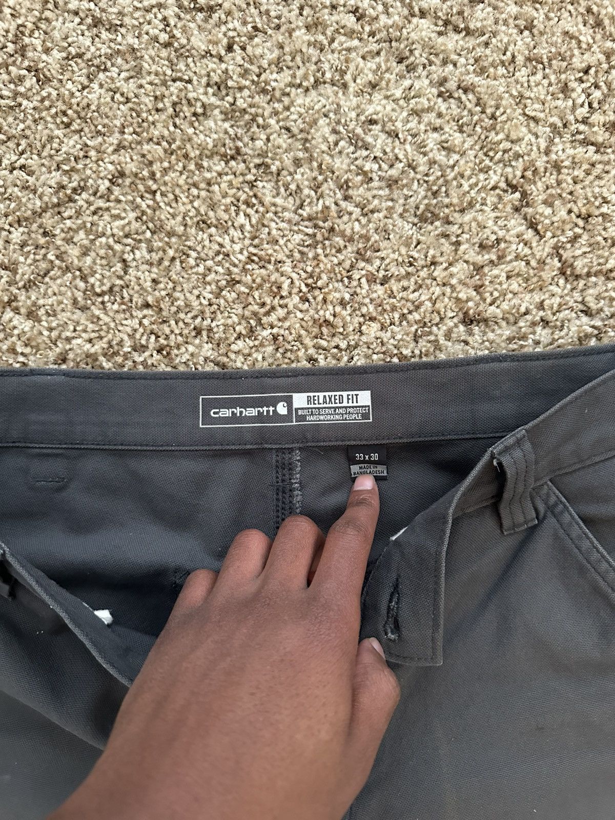Carhartt × Vintage Grey Carhatt Pants Size US 33 - 2 Thumbnail