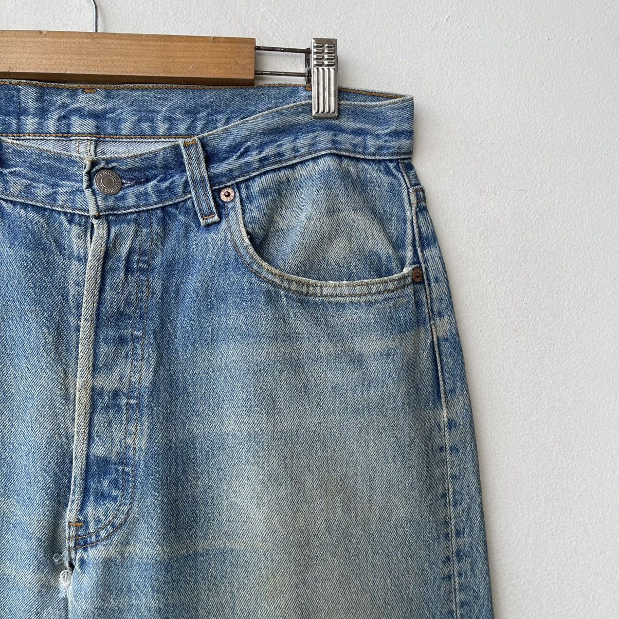 Levi's Vintage 80s Levi's 501 Denim Jeans Faded Distressed Size US 34 / EU 50 - 6 Thumbnail