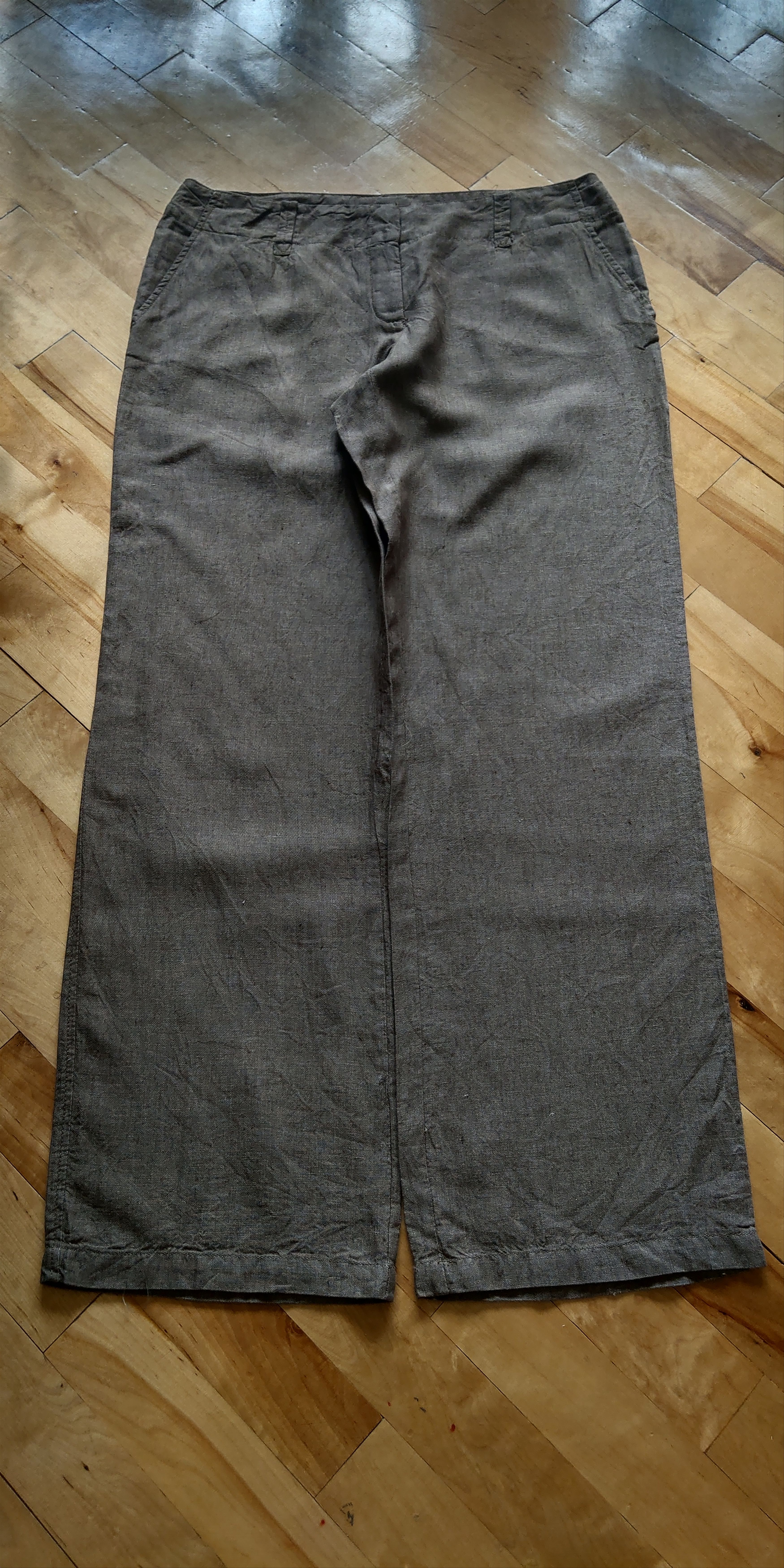 Vintage 100% Linen Pants Flared Baggy Minimalist y2k Vintage Size US 33 - 10 Thumbnail