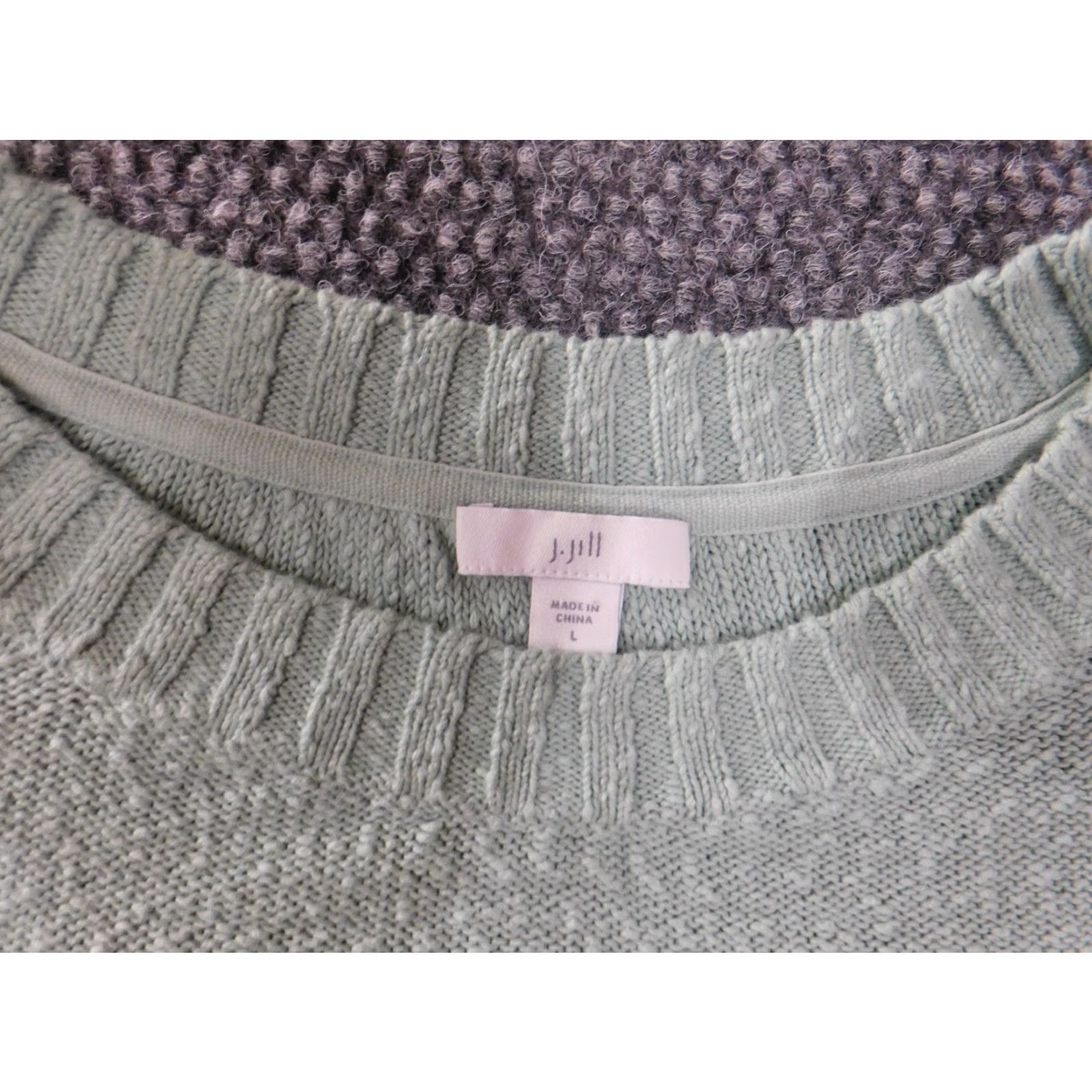 J. Jill J. Jill Sweater Pullover Crew Neck Knit Long Sleeve Green L Womens Classic Cable-Knit Size L / US 10 / IT 46 - 6 Thumbnail