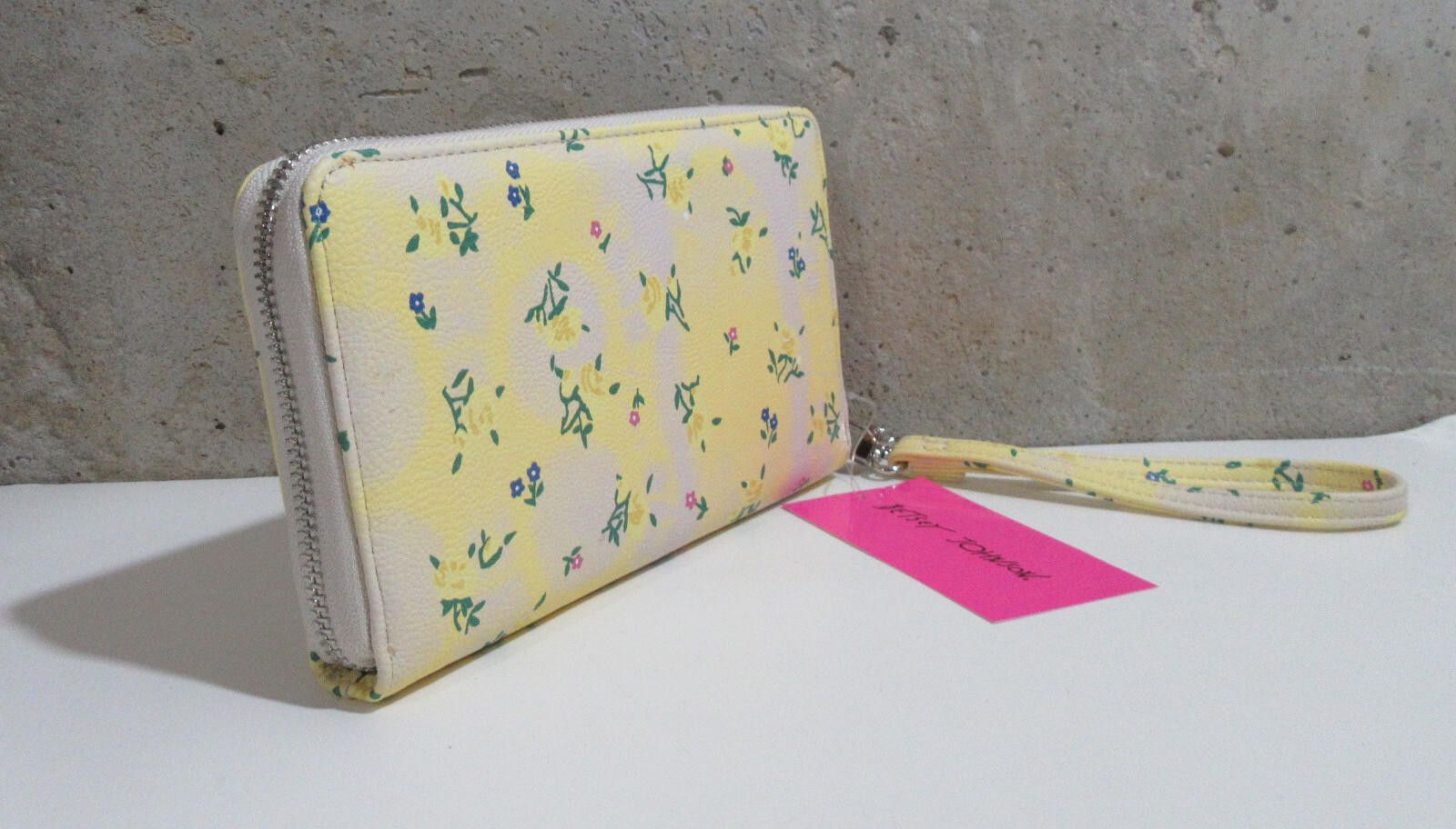 Designer Betsey Johnson Zip Around Wallet Yellow Multi Floral Pattern Size ONE SIZE - 5 Thumbnail