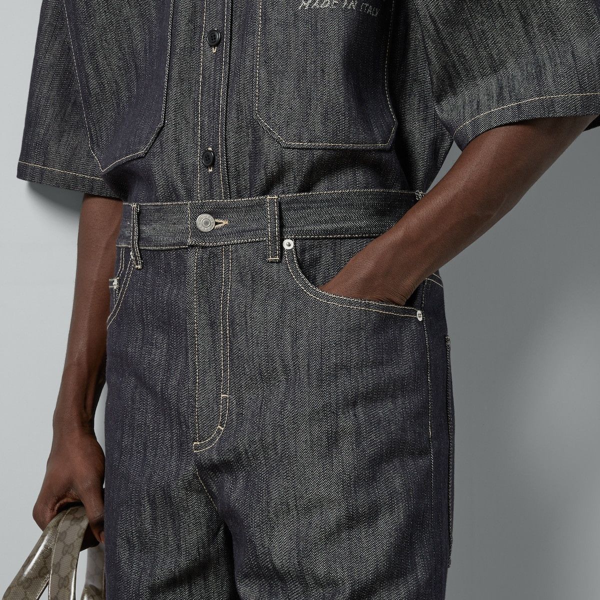Gucci o1s1wg110125 Denim Pant With Jacquard Detail in Indigo Size US 30 / EU 46 - 3 Thumbnail