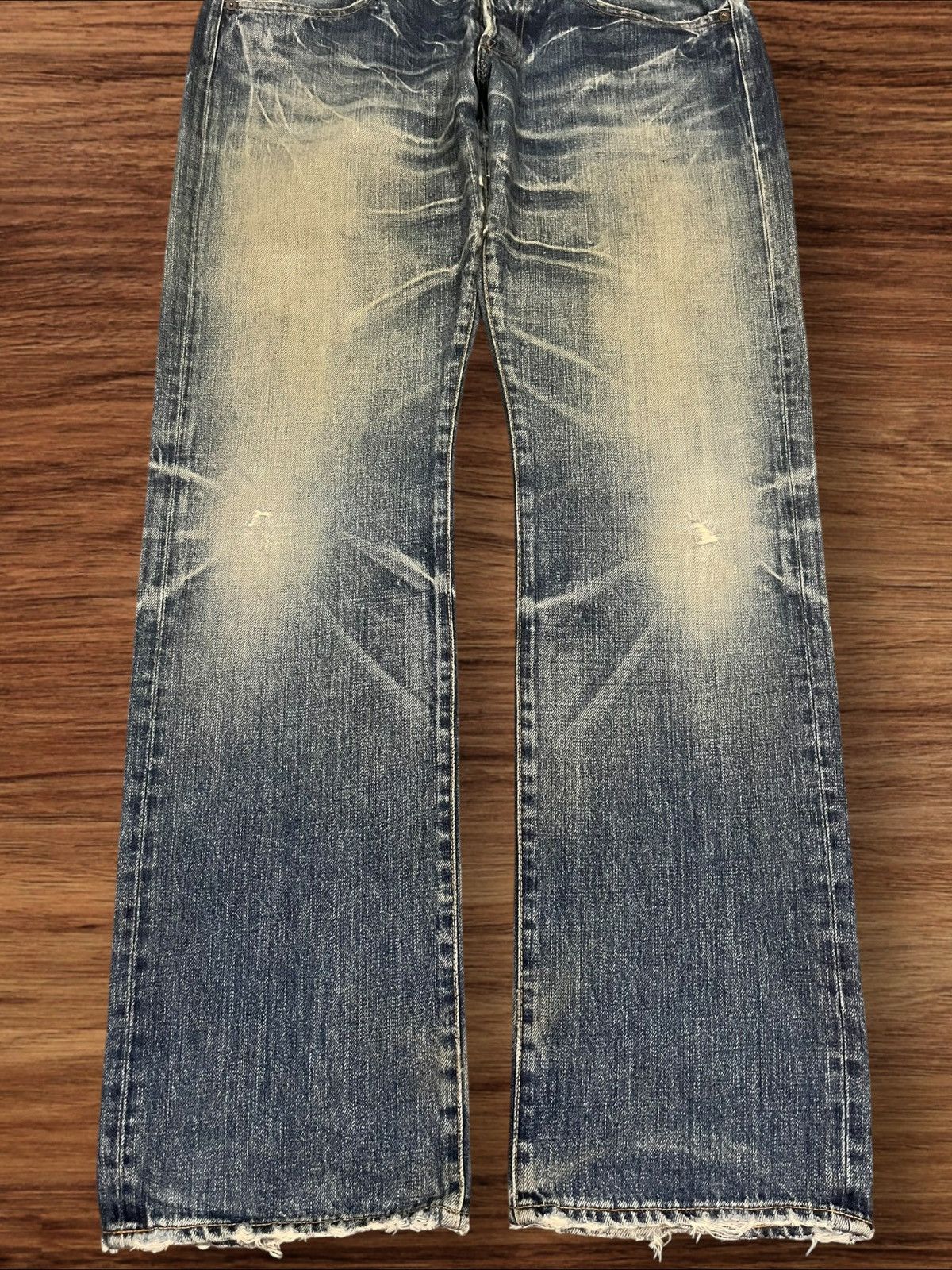 Eternal Vintage Eternal 811 Intense Whiskering Faded Frayed Hem Jean Size US 34 / EU 50 - 12 Thumbnail