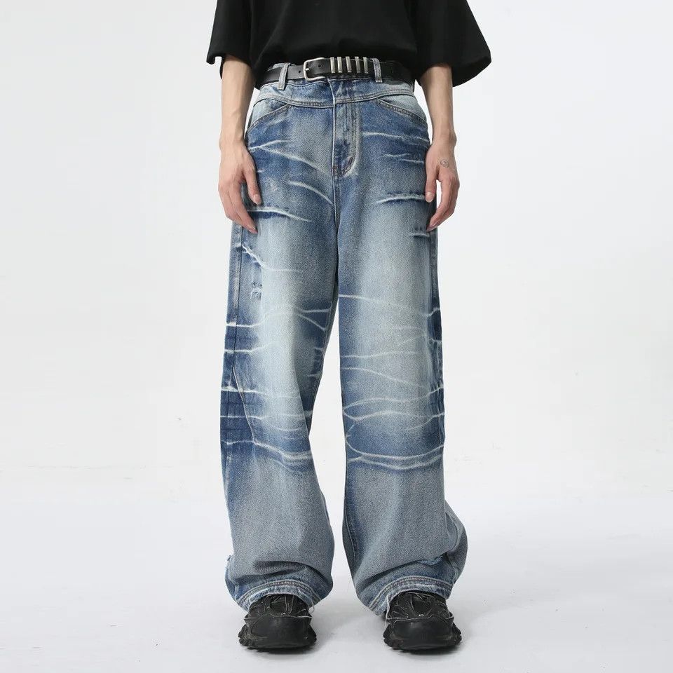 Washed Crease Loose jeans