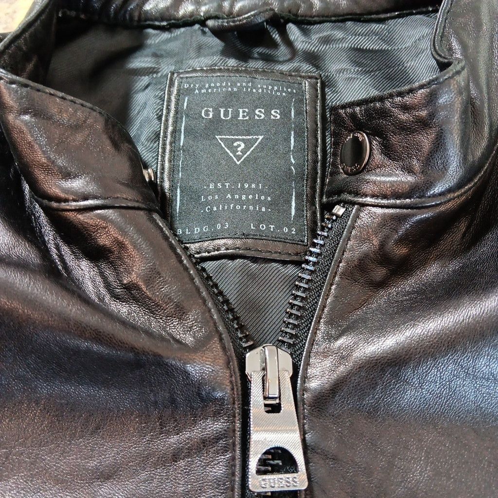 Guess Stunning GUESS Womens Leather Jacket Moto Style Black Size S / US 4 / IT 40 - 2 Thumbnail