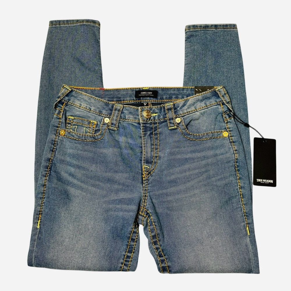 True Religion NWT New $199 True Religion JENNIE MID RISE BIG T CURVY SKIN Size 27" / US 4 / IT 40 - 3 Thumbnail