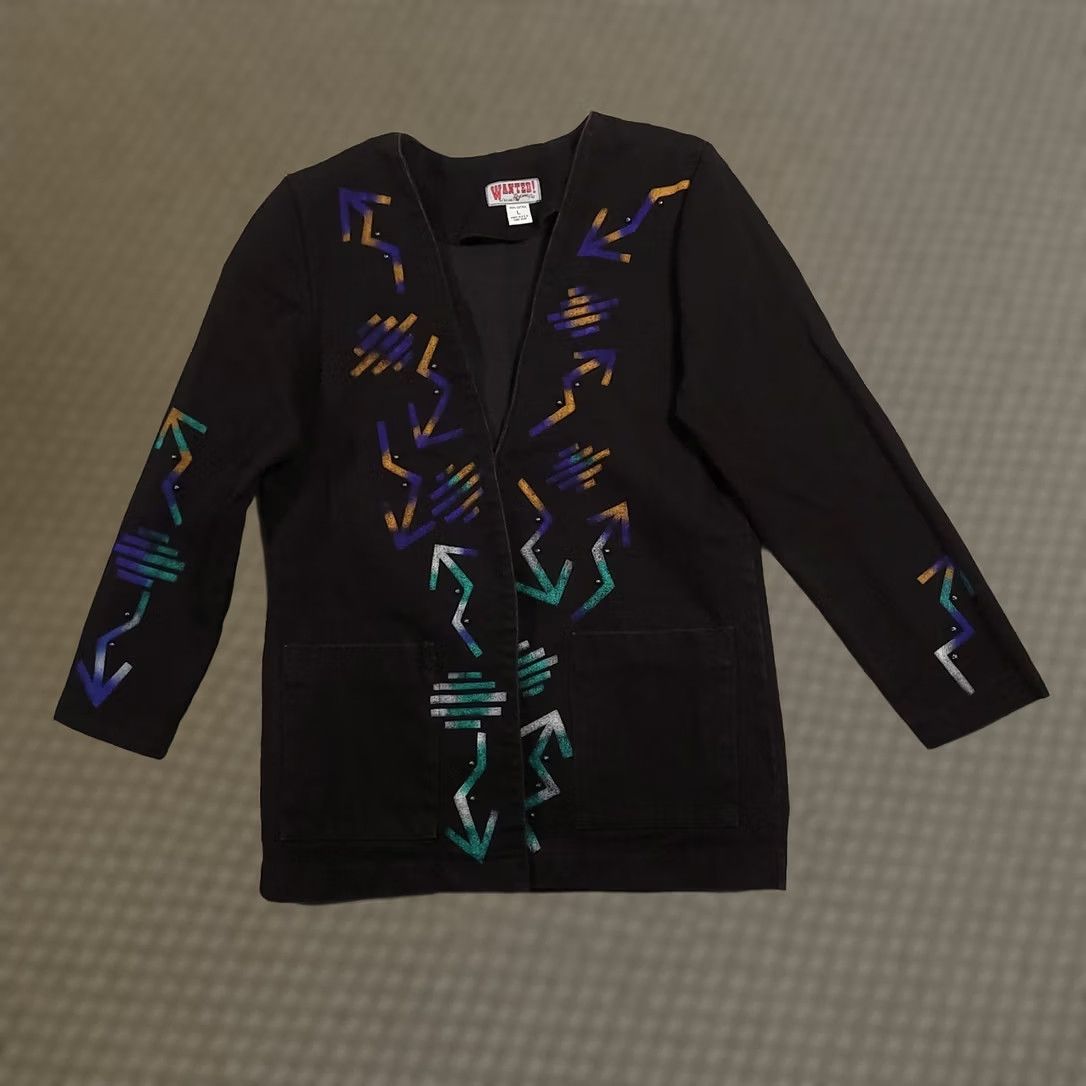 Vintage VINTAGE Wanted by Beads Western Blazer Jacket Aztec Print L Size L / US 10 / IT 46 - 1 Thumbnail