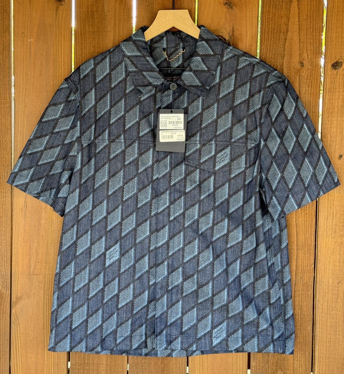 Louis Vuitton Louis Vuitton Indigo Diamond-Stipe Denim Shirt SMALL Size US S / EU 44-46 / 1 - 1 Thumbnail