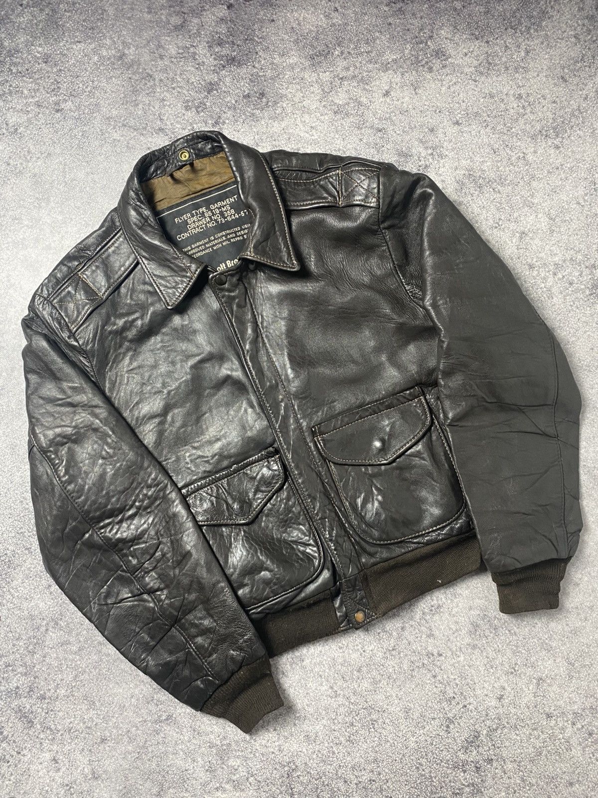 Schott MADE IN USA SCHOTT VINTAGE LEATHER FLIGHT BOMBER JACKET Size US M / EU 48-50 / 2 - 2 Thumbnail