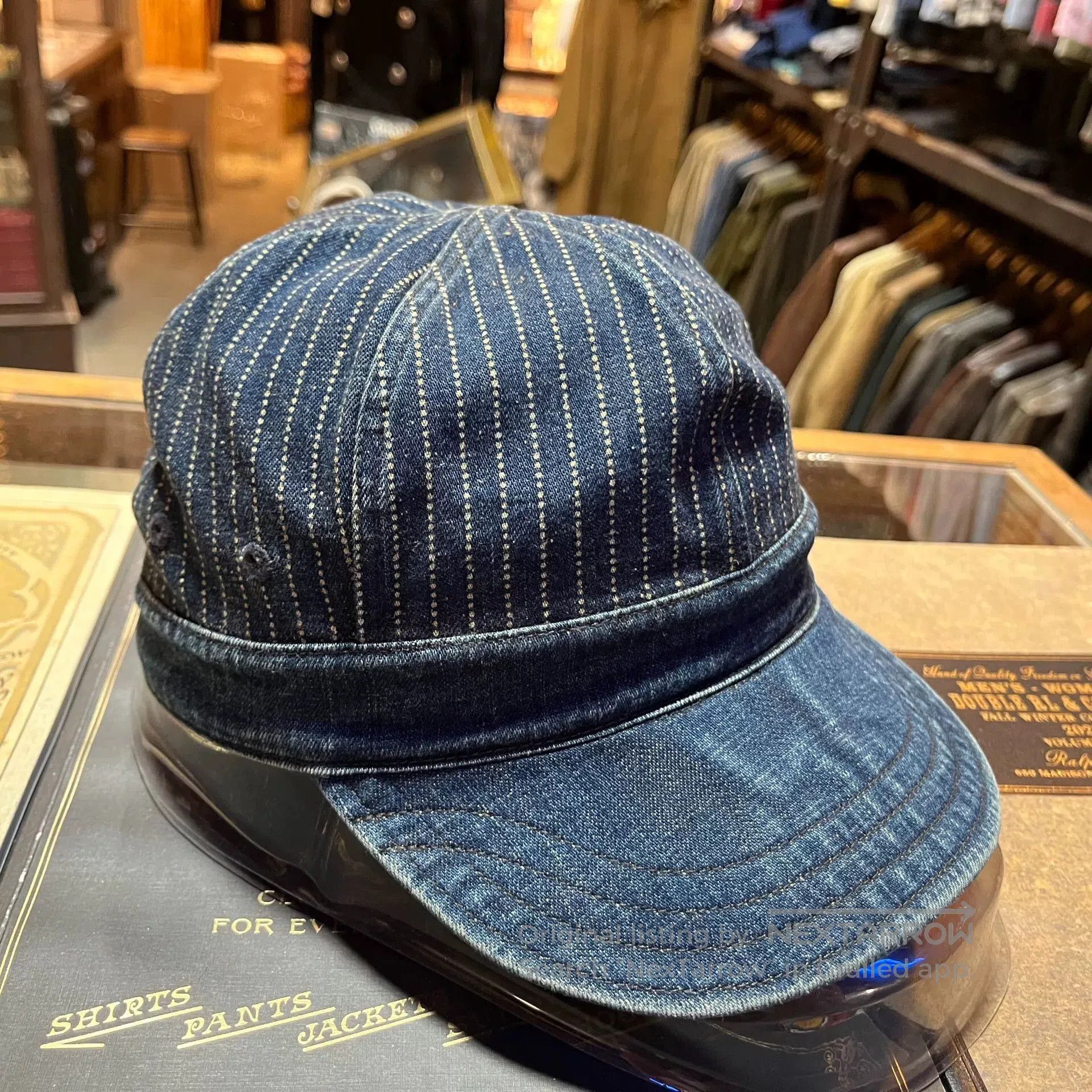 RRL Ralph Lauren RRL Wabash Indigo Dyed Engineer Cap. Size ONE SIZE - 2 Thumbnail