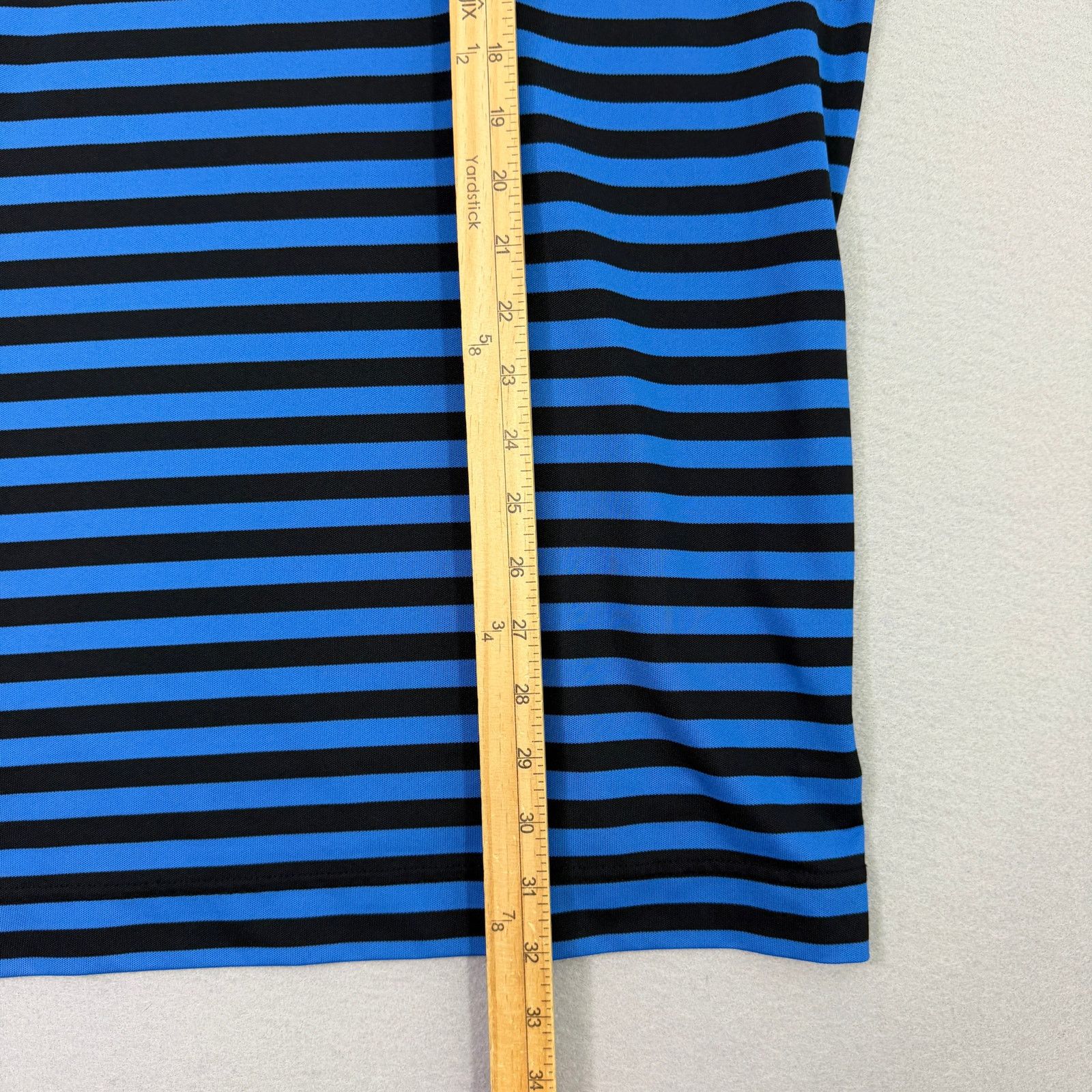 Footjoy Footjoy Polo Shirt Men's Large Blue Black Striped Athletic Size US L / EU 52-54 / 3 - 8 Thumbnail