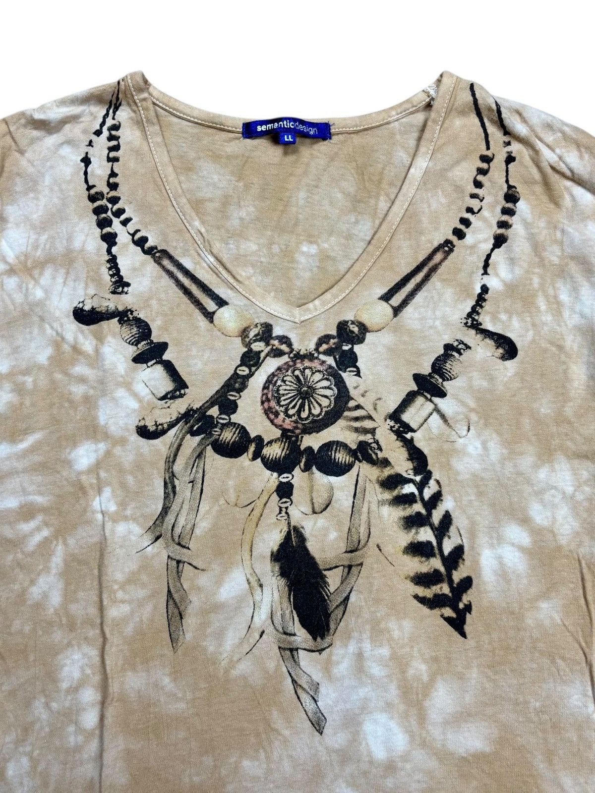 KMRii 2000s Semantic Design - Printed Ethnic Necklace V Neck Tee Size US M / EU 48-50 / 2 - 4 Thumbnail