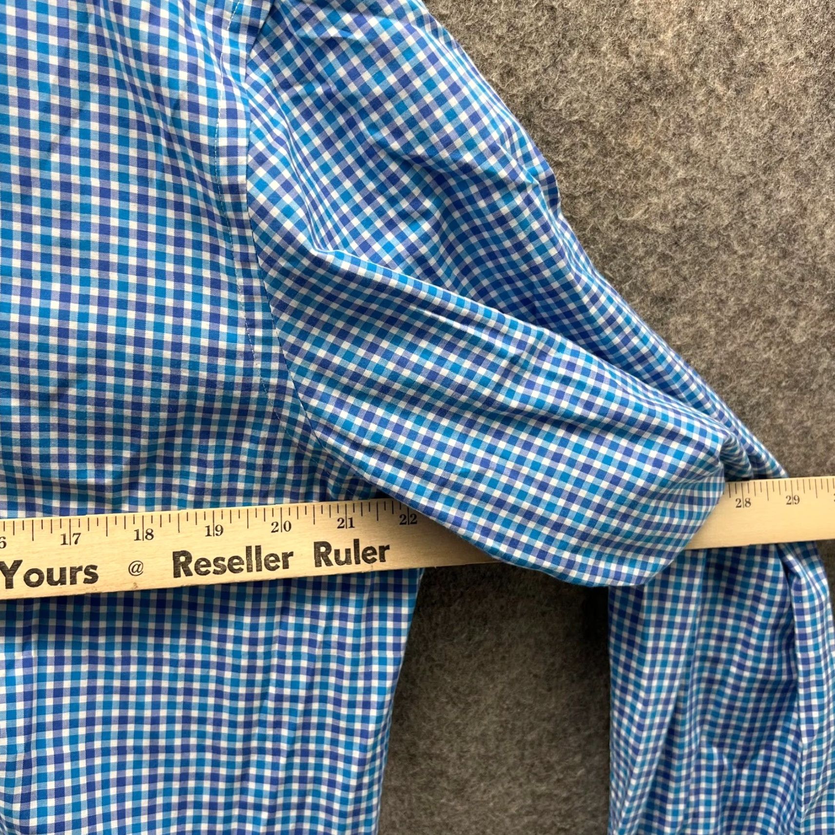 BUGATCHI VINTAGE Bugatchi Uomo Dress Shirt Mens 16.5 34/35 Blue Check Gingham Button Down Shirt Mens Regular Large? Size 46R - 3 Thumbnail