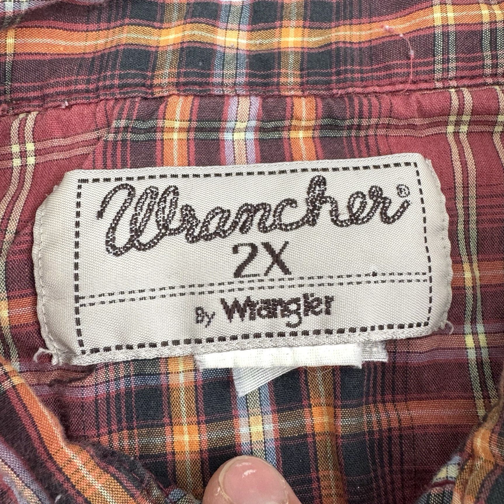 Wrangler VINTAGE Wrangler Wrancher Pearl Snap Shirt Adult 2XL Red Plaid Western Cowboy Mens Size US XXL / EU 58 / 5 - 6 Thumbnail