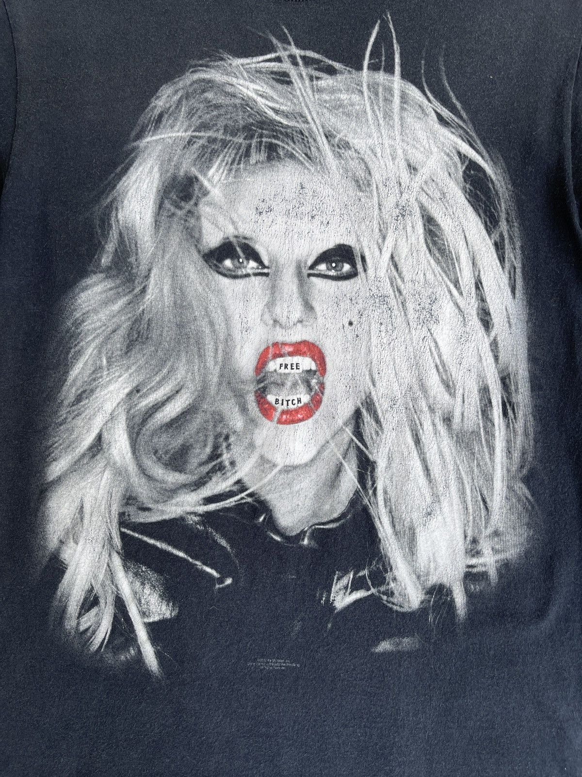 Last Drop🔥Rare🔥SUN FADED Lady Gaga Free Bitch T Shirt
