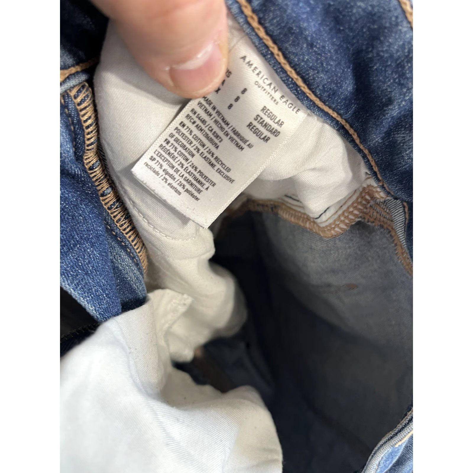 American Eagle Outfitters American Eagle Blue Next Level Stretch Hi-Rise Jegging Pants Size 8 Regular Diss Size 30" / US 8 / IT 44 - 7 Thumbnail