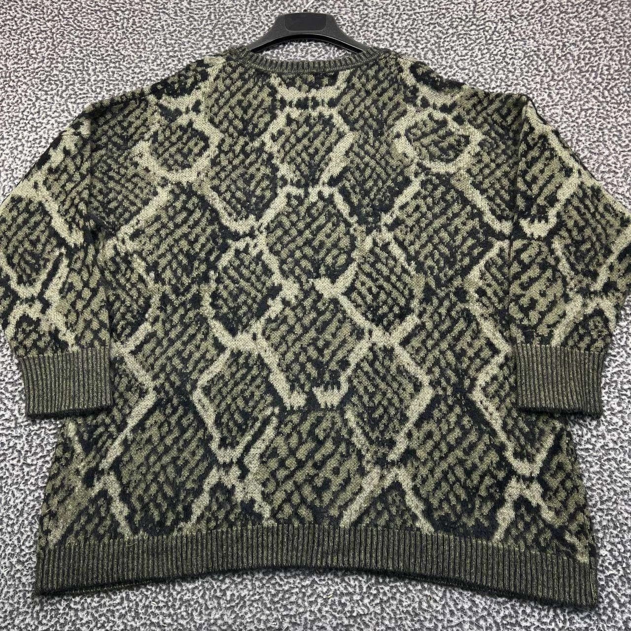 Other DG2 Diane Gilman Jacquard Sweater 2X Python Knit Crew Neck Size XXL / US 16-18 / IT 52-54 - 2 Thumbnail