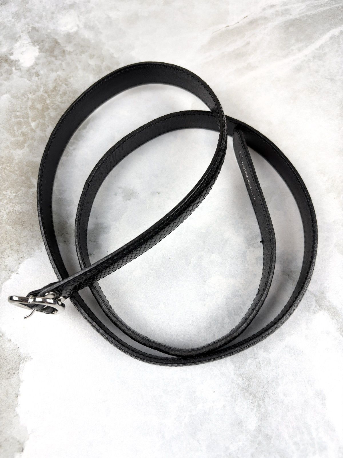 Undercover Undercover Snakeskin Silver Heart Buckle Leather Belt Black Size ONE SIZE - 5 Thumbnail