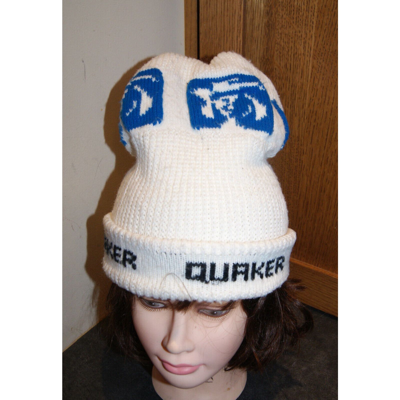 Other VTG Quaker Brand Oats Beanie Hat Pom Pom Winter Knit Man Size ONE SIZE - 4 Thumbnail
