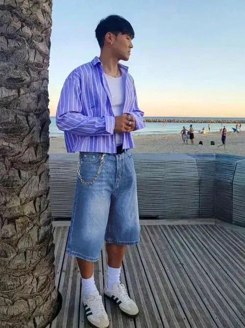 Other Vintage RETRO 90s denim jeans shorts Size US 32 / EU 48 - 2 Thumbnail