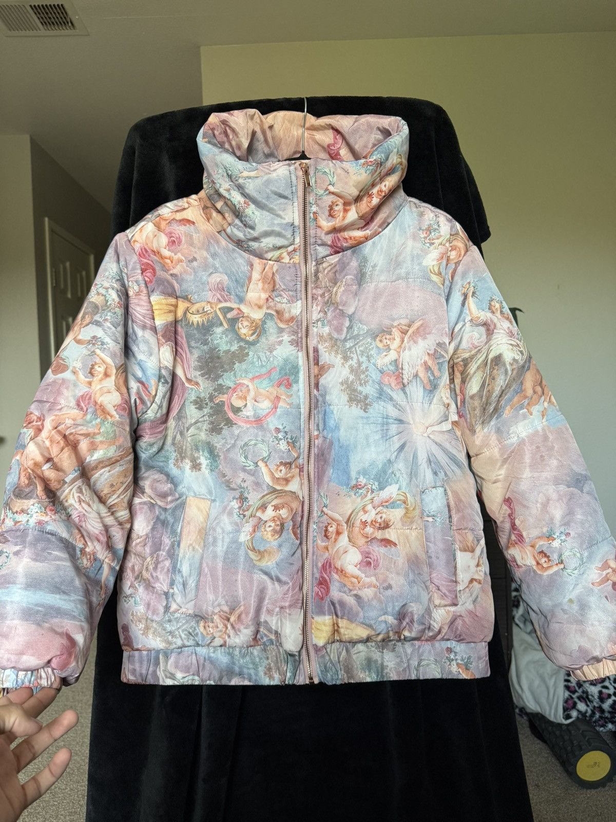 Other Cherub Angel Renaissance Print Puffer Jacket Pastel Street Size US M / EU 48-50 / 2 - 1 Thumbnail