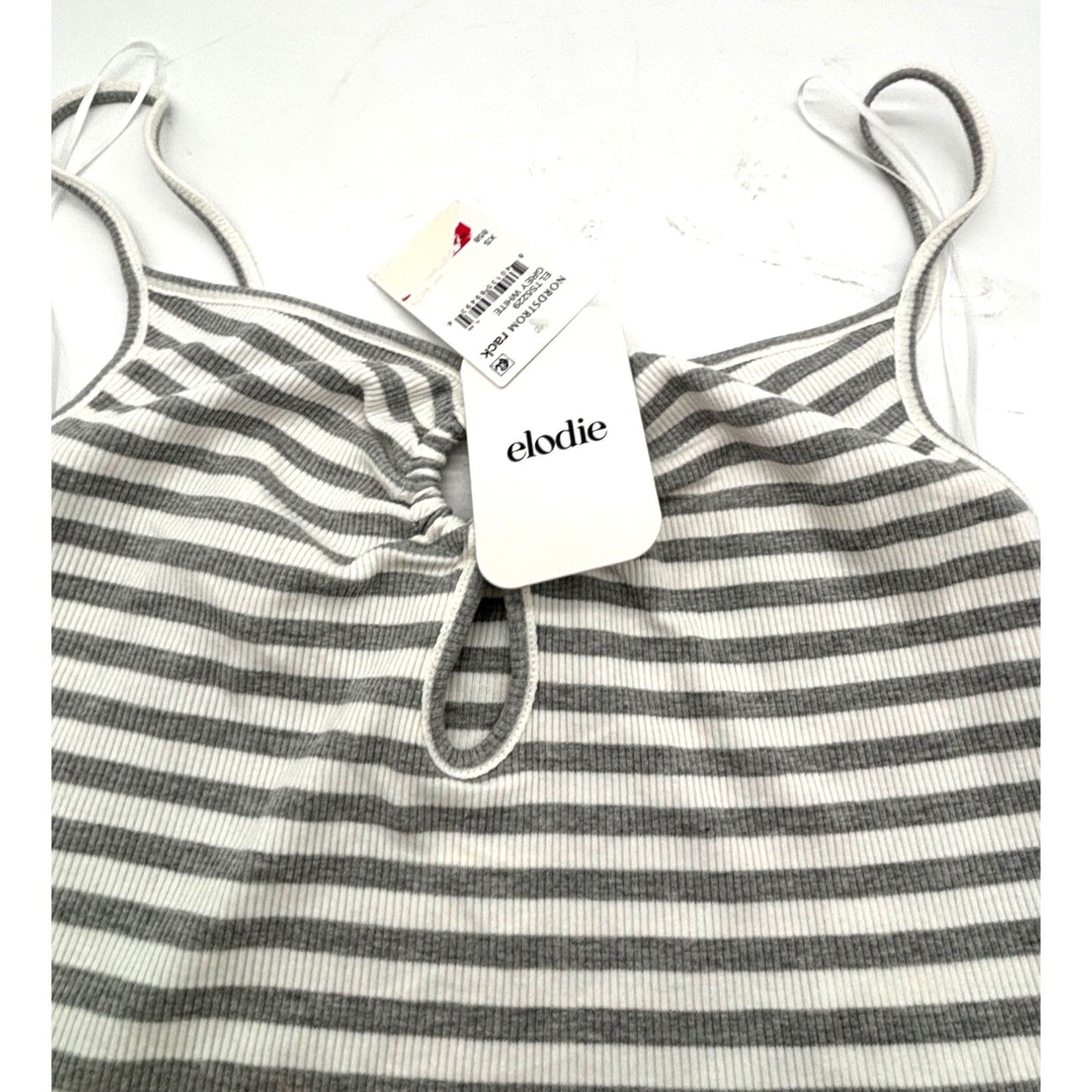 Other Elodie Women’s Keyhole-front, Rikbbed, Cropped tank top, Gra Size XS / US 0-2 / IT 36-38 - 4 Thumbnail
