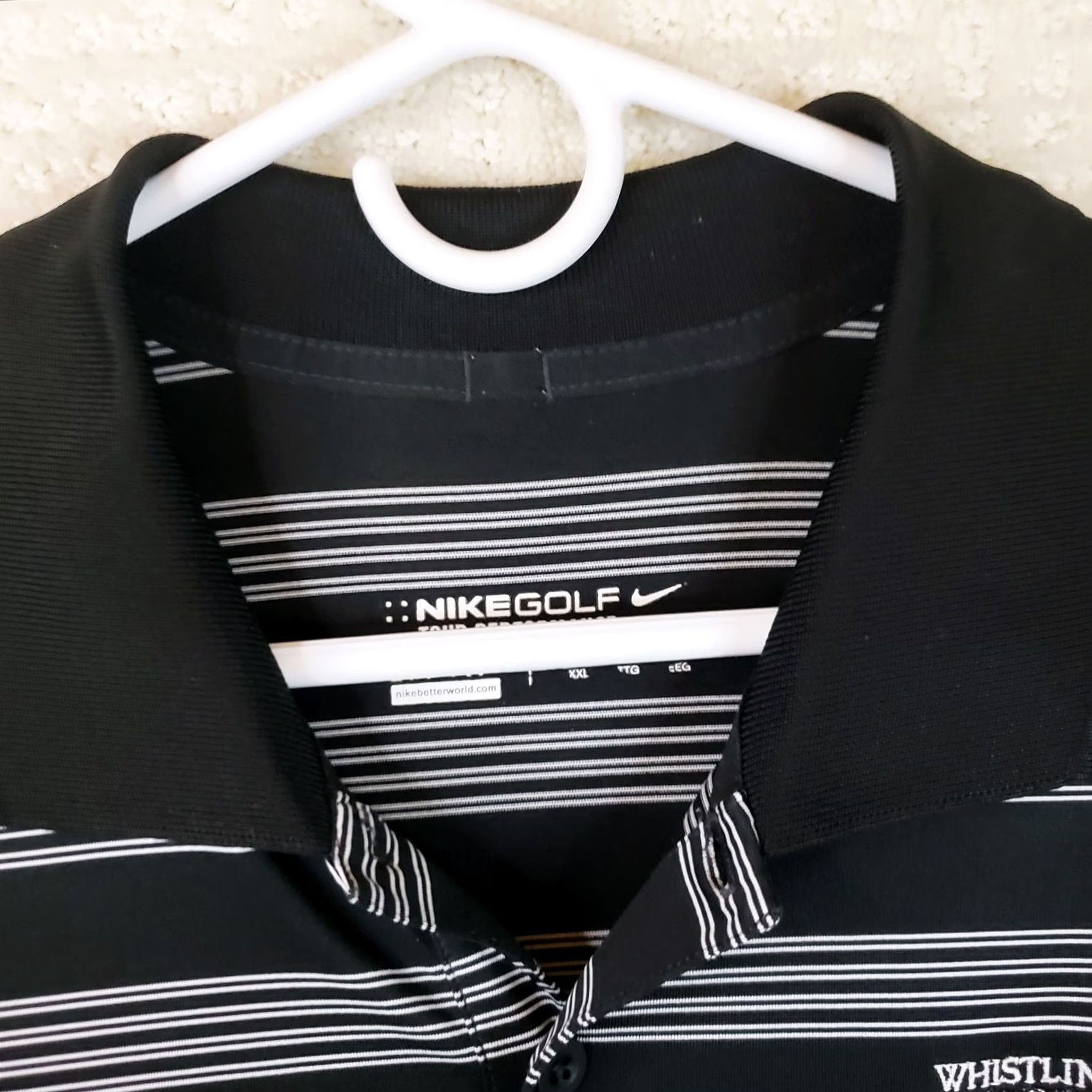 Nike Nike Golf Tour Performance Polo Mens XXL Black Striped Whistling Straights Tee Shirt Shirt? Size US XXL / EU 58 / 5 - 5 Thumbnail