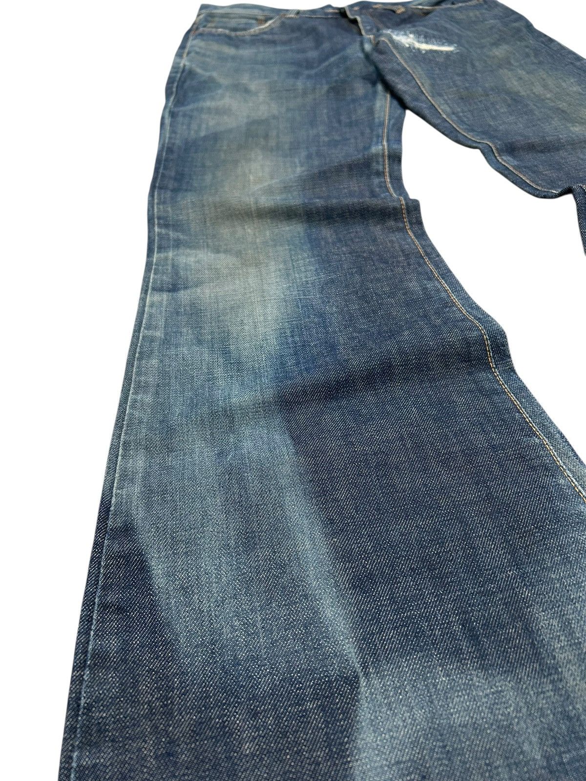 Edwin × Hysteric Glamour × Japanese Brand Vintage Edwin 800SX Flare Washed Ripped Texture Distressed Size US 29 - 6 Thumbnail