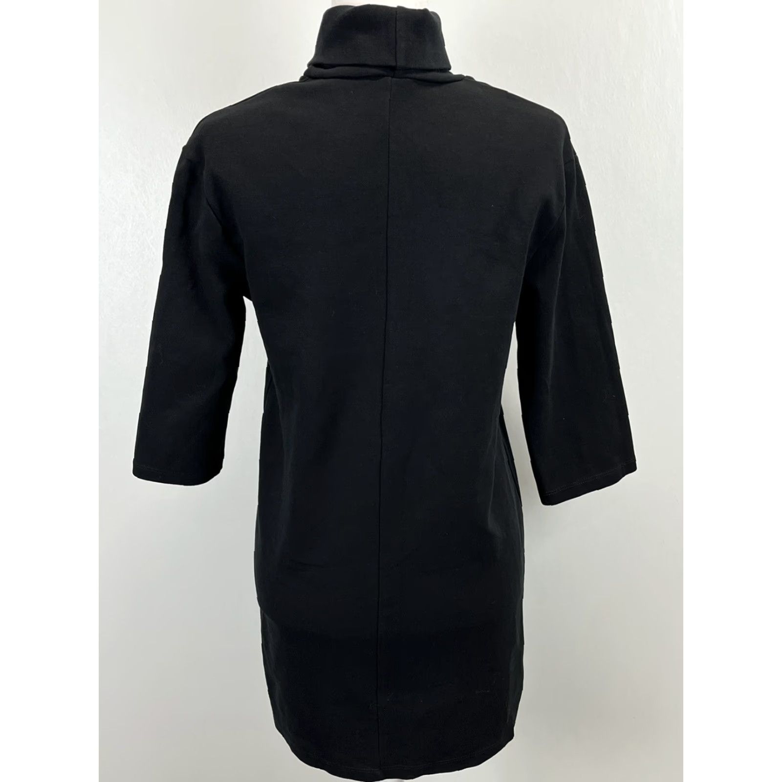 Zara ZARA Turtleneck Shirt Dress Women Size S Black 3/4 Sleeve Casual Minimal Size S / US 4 / IT 40 - 3 Thumbnail