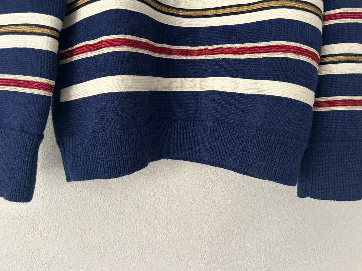 Gucci Navy Stripe Embroidered Wool Sweater Size US L / EU 52-54 / 3 - 9 Thumbnail