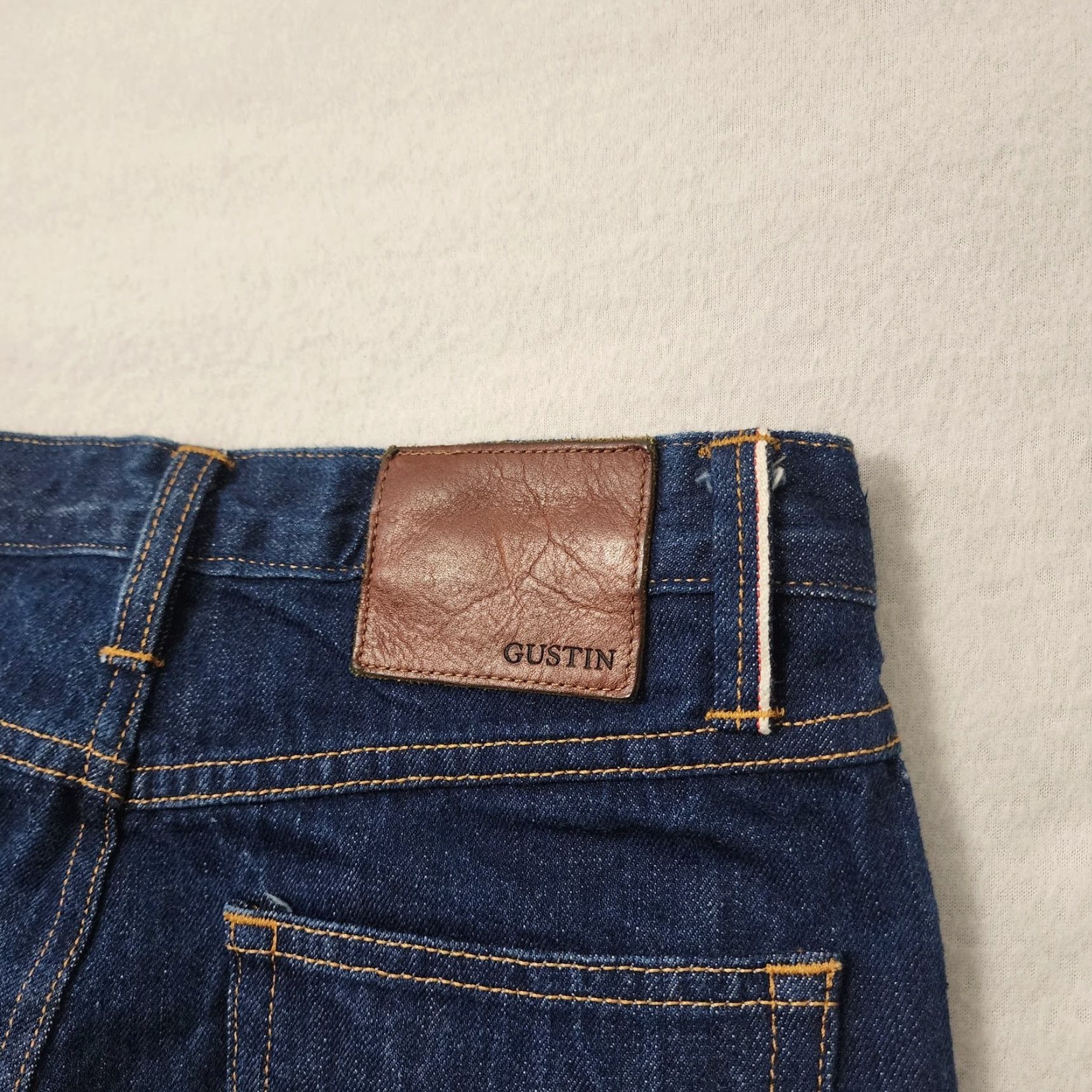 Gustin Gustin Selvedge Jeans Mens 30x34 Blue Slim Straight Denim Button Fly Jeans Mens Slim Straight 30 34 Blue Mens Size US 30 / EU 46 - 6 Thumbnail