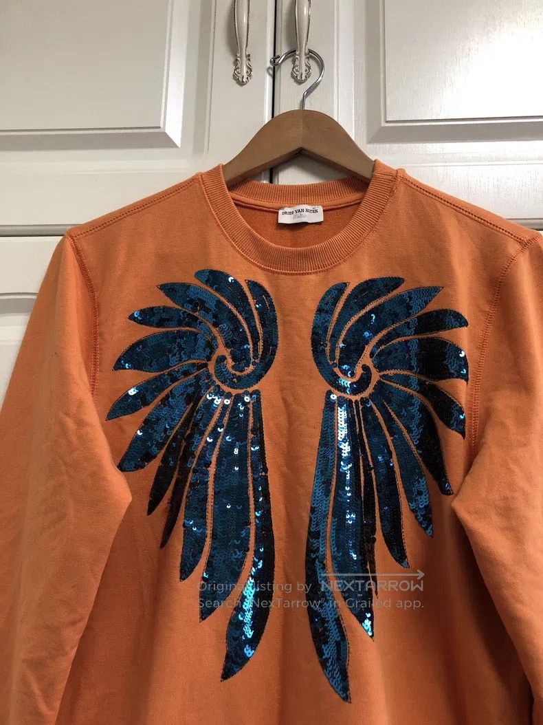 Dries Van Noten Dries Van Noten Orange Sequin Wing Hoodie Size M / US 6-8 / IT 42-44 - 4 Thumbnail