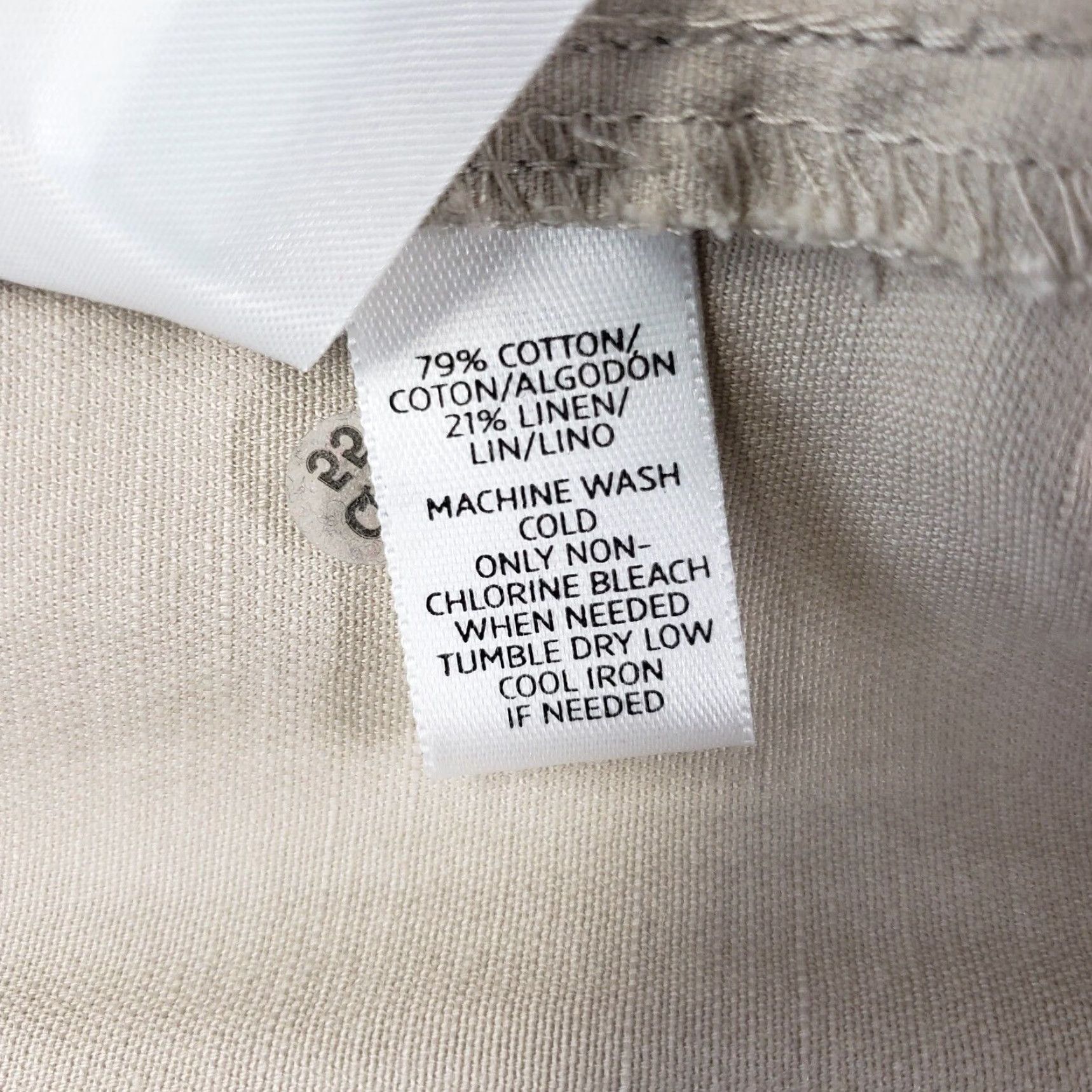 Loft Ann Taylor LOFT Womens Marisa Pants Sz 8 Beige Mid Rise Cotton Linen Blend Size 30" / US 8 / IT 44 - 6 Thumbnail