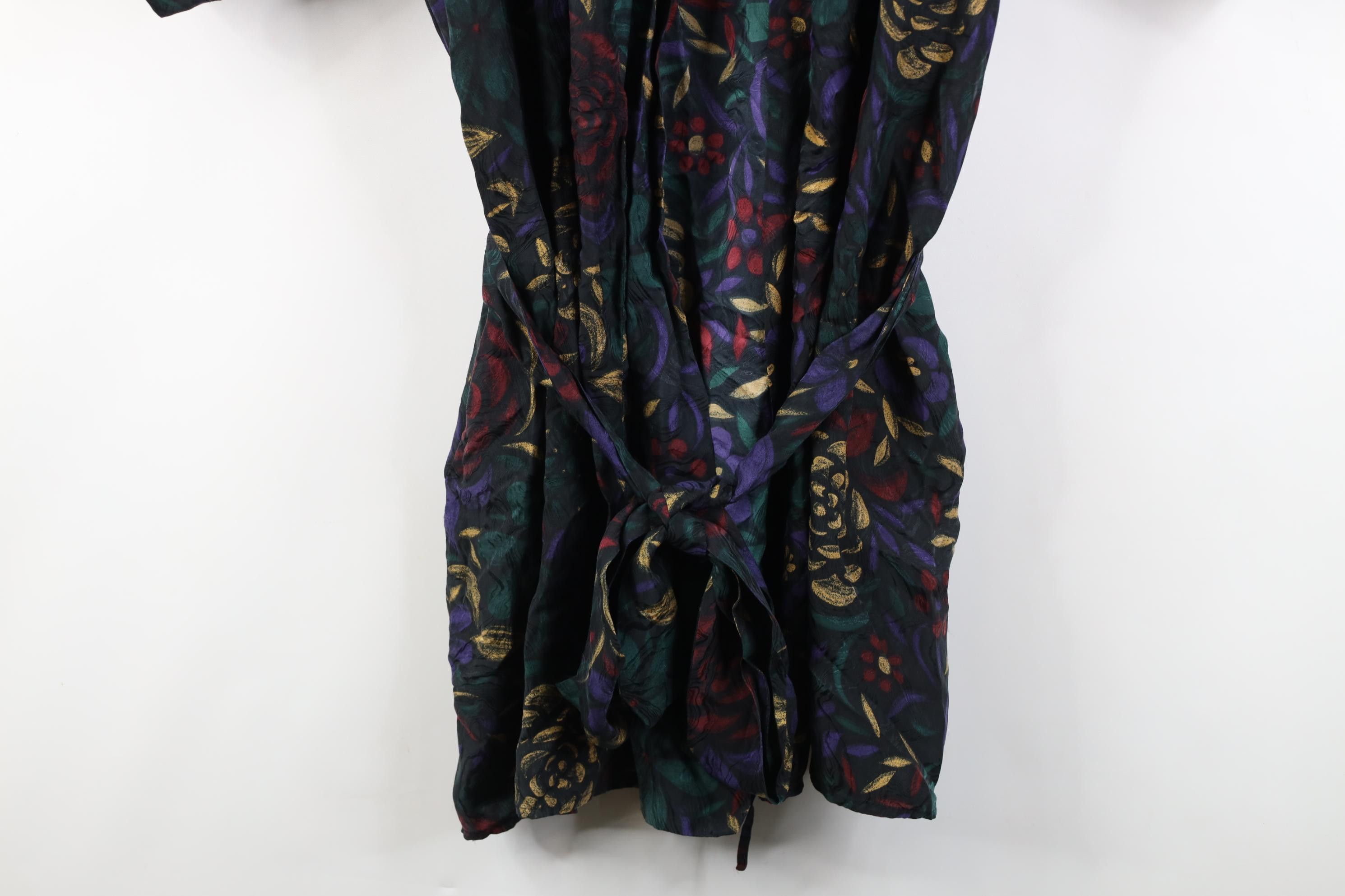 Vintage Vintage 90s Streetwear Rose Belted Bath Robe Loungewear Size ONE SIZE - 3 Thumbnail