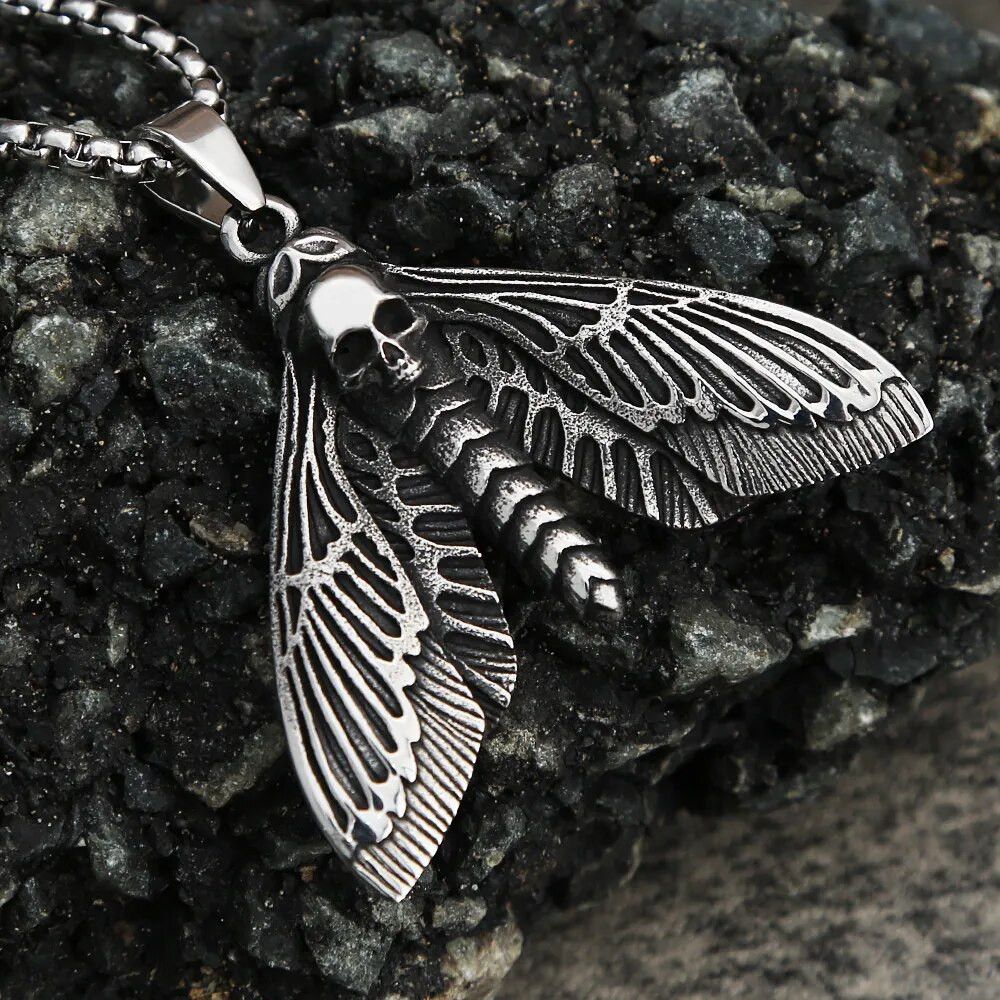 Jewelry Death Moth Butterfly Pendant Necklace Size ONE SIZE - 4 Thumbnail