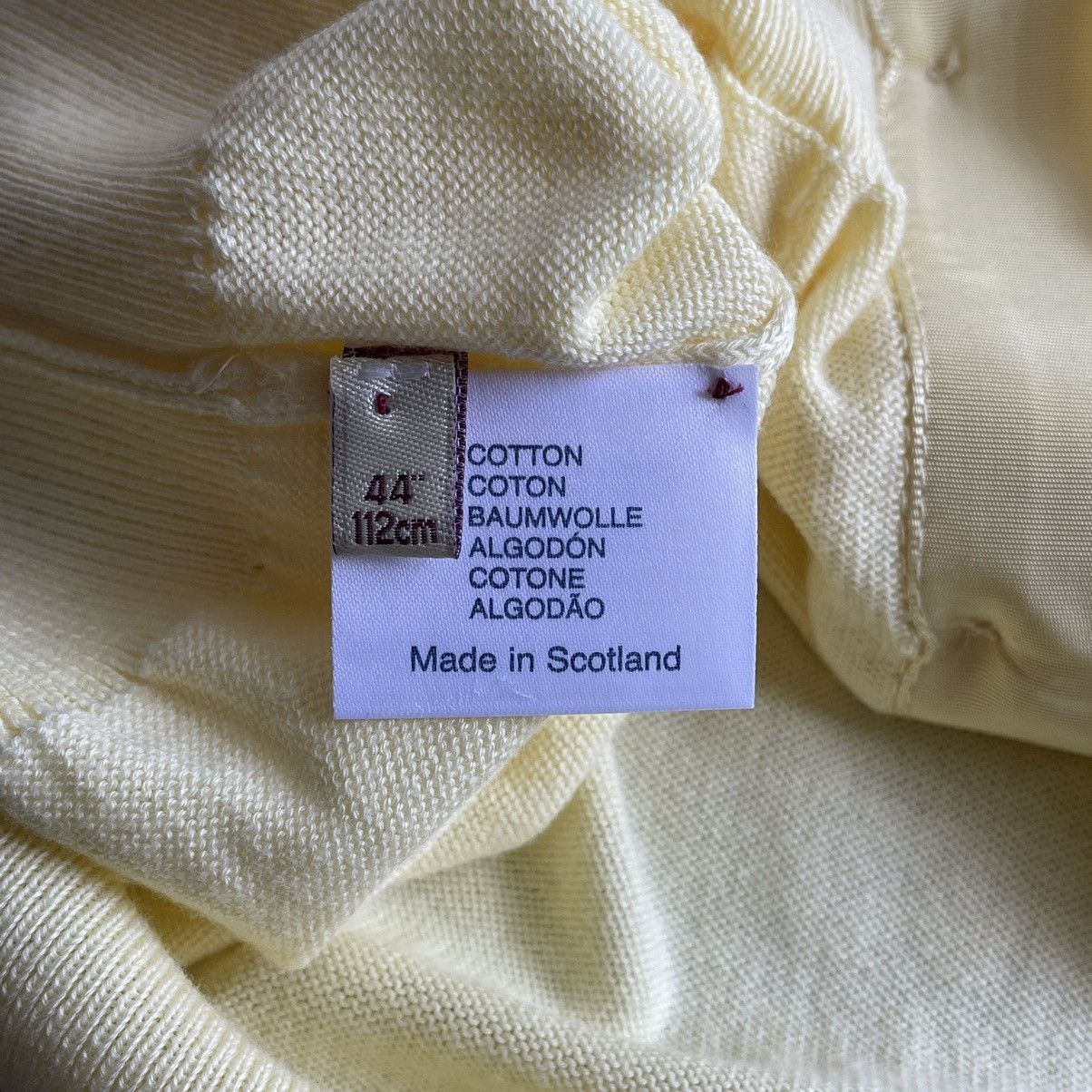 William Lockie William Lockie Scotland Pure Cotton Yellow Butter Cardigan Size US S / EU 44-46 / 1 - 12 Thumbnail